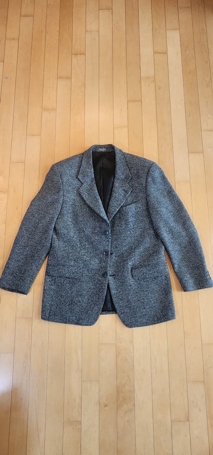그레이 헤링본 3버튼 트위드자켓 XL 상품이미지4