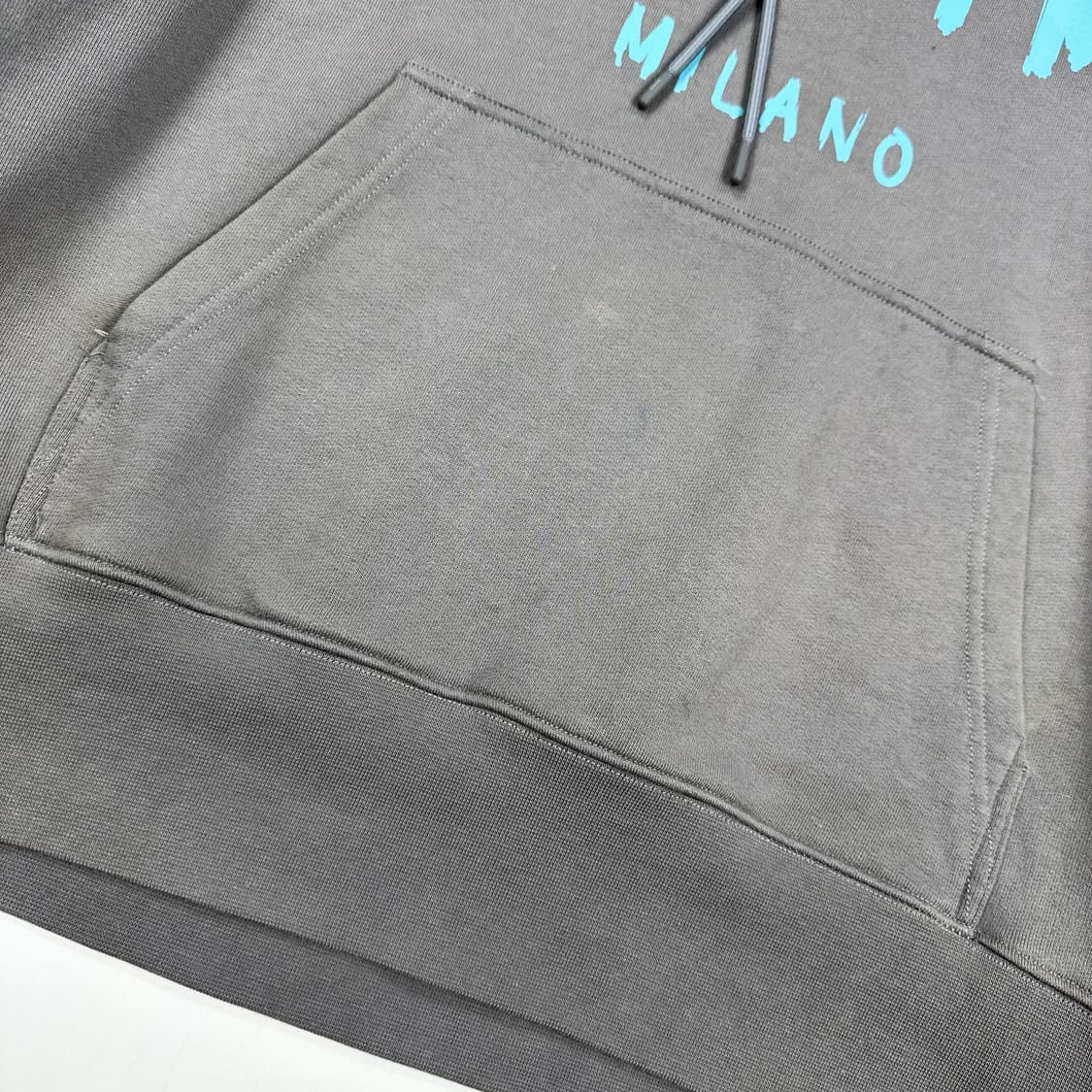 MSGM 밀라노 로고 베이직 후드티 차콜 그레이 L 상품이미지4