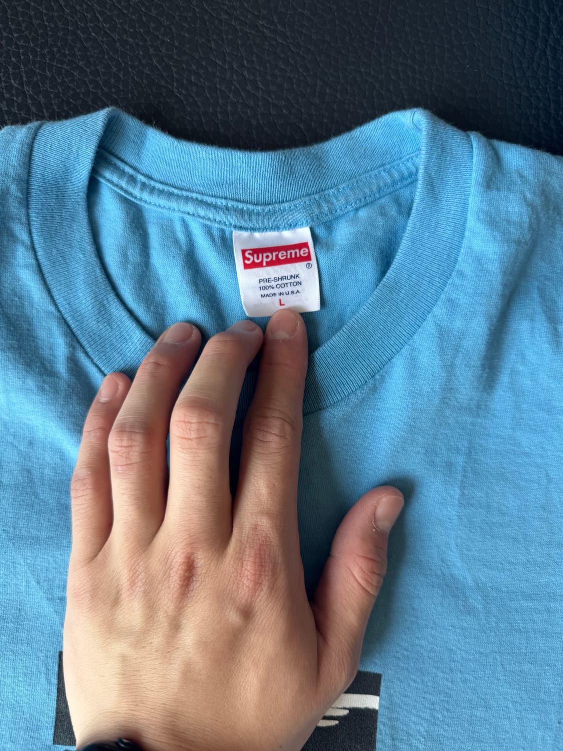 슈프림 하늘색 반팔 티셔츠 L 상품이미지2
