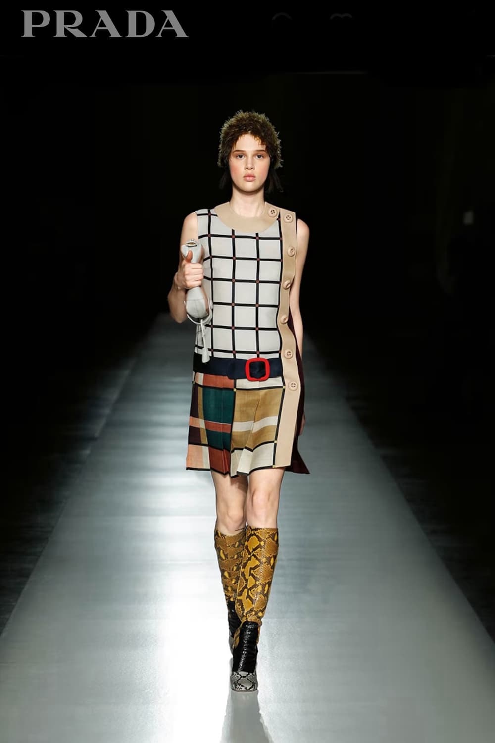 PRADA 11 /FW 부츠(파이톤 스킨-뱀피)38 사이즈-해외발송 상품이미지1