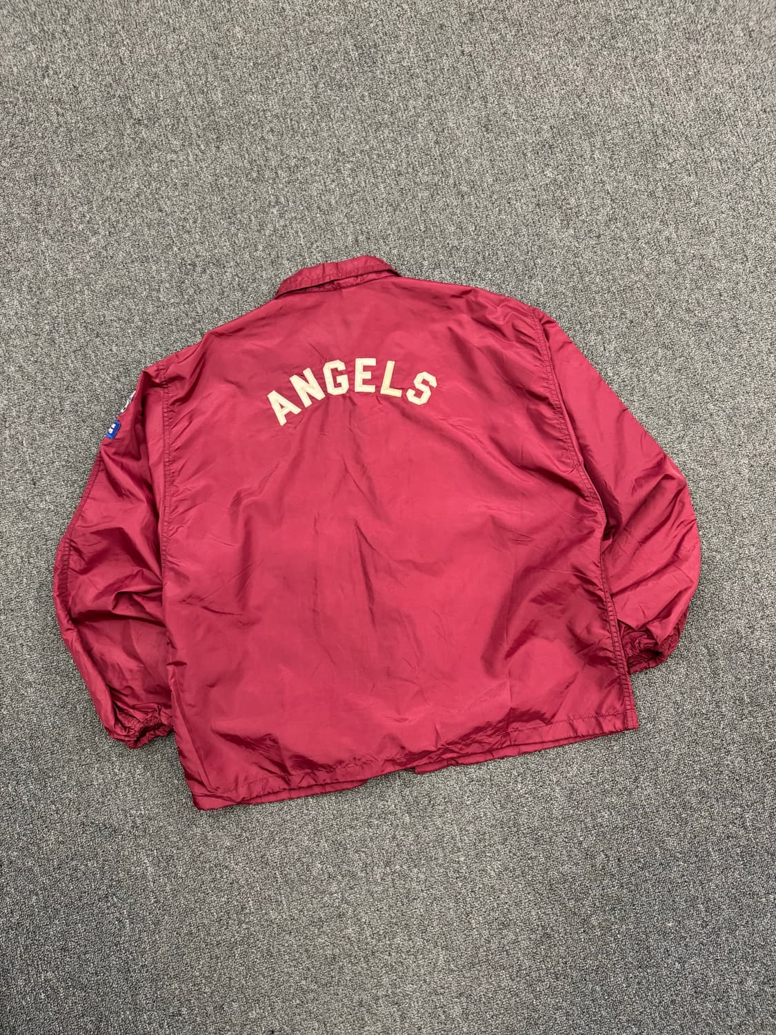 L)러셀 빈티지 베이스볼 패치 버건디 코치자켓 상품이미지7