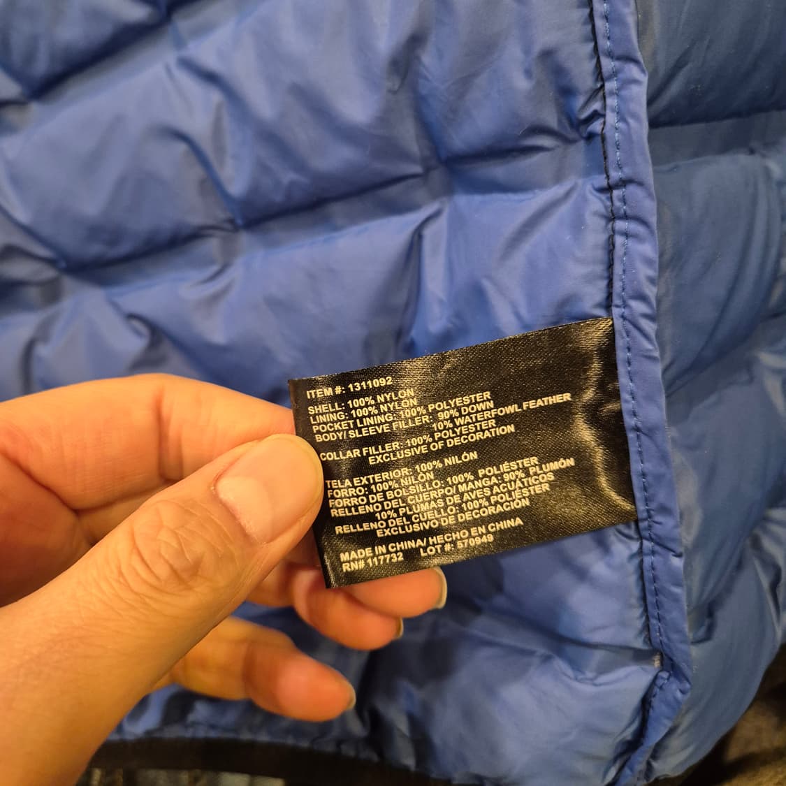 M~L 네이비 오리털 경량패딩  상품이미지4