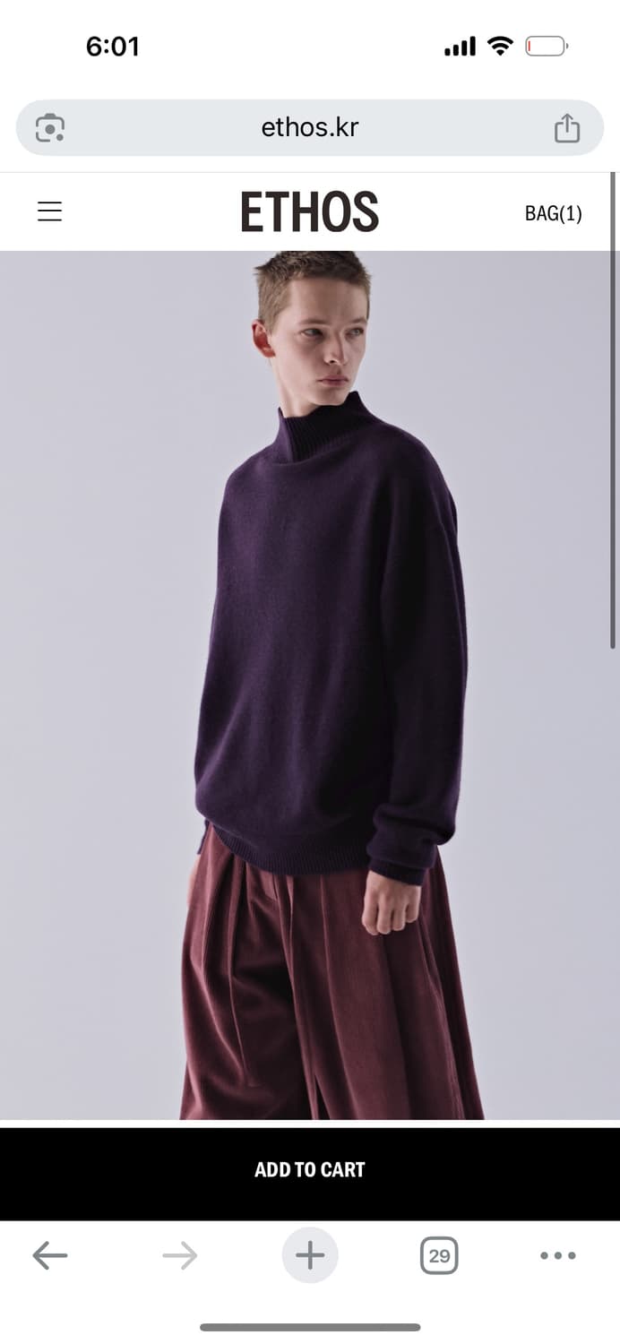 에토스 하프넥 울니트 브라운 상품이미지3