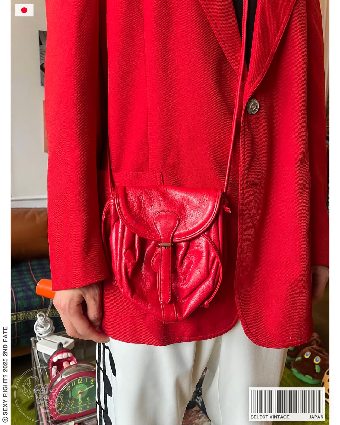 Japanese Vintage Lamb Leather Cross Bag 상품이미지1