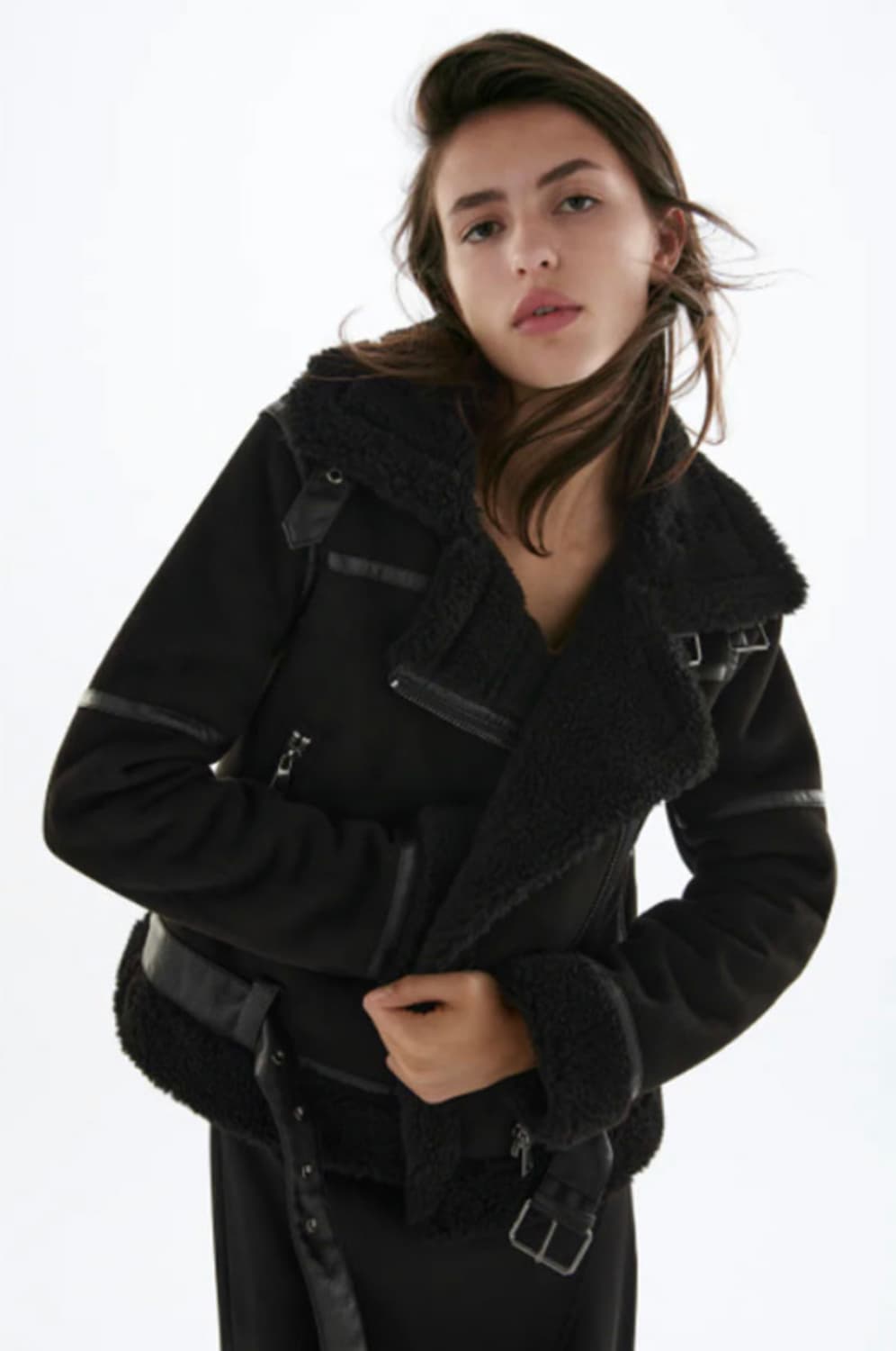 자라 무스탕 더블 페이스드 점퍼 상품이미지1