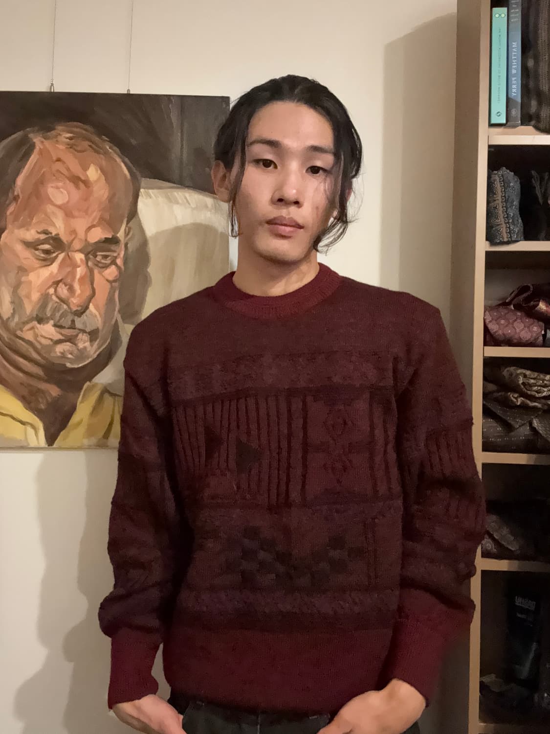 버건디 빈티니 니트 상품이미지5