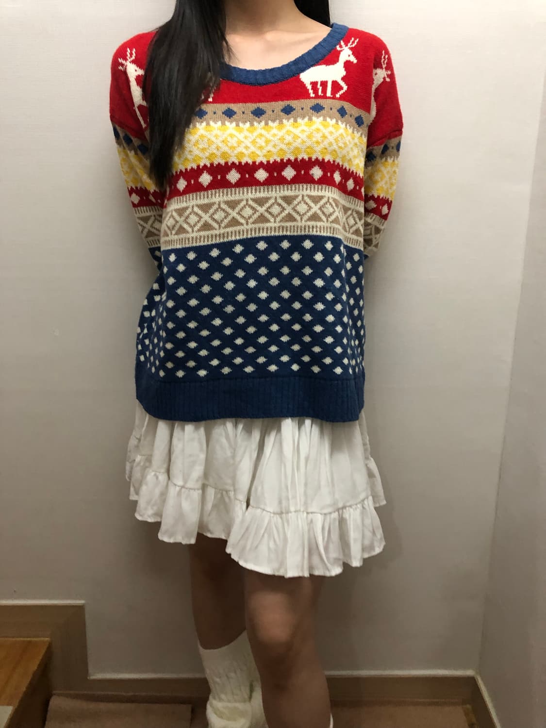 빈티지 비비드 컬러 노르딕 니트 상품이미지1