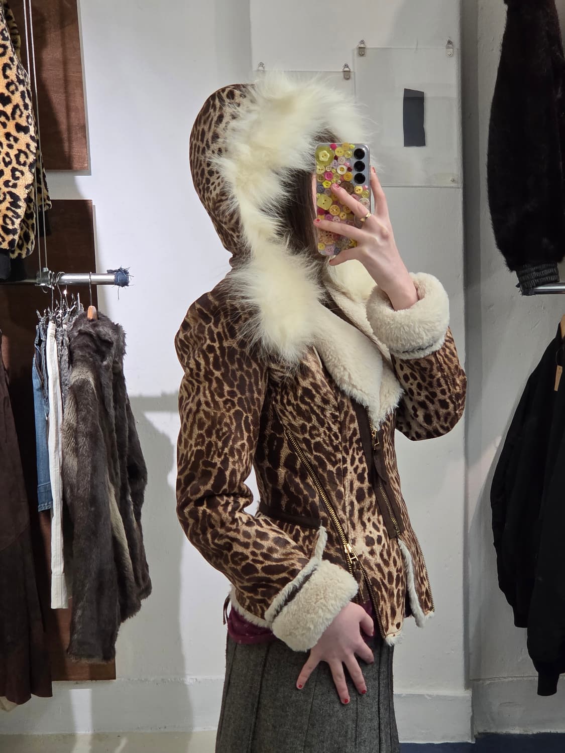 EGOIST Y2K 갸루 호피 후드 자켓 상품이미지5