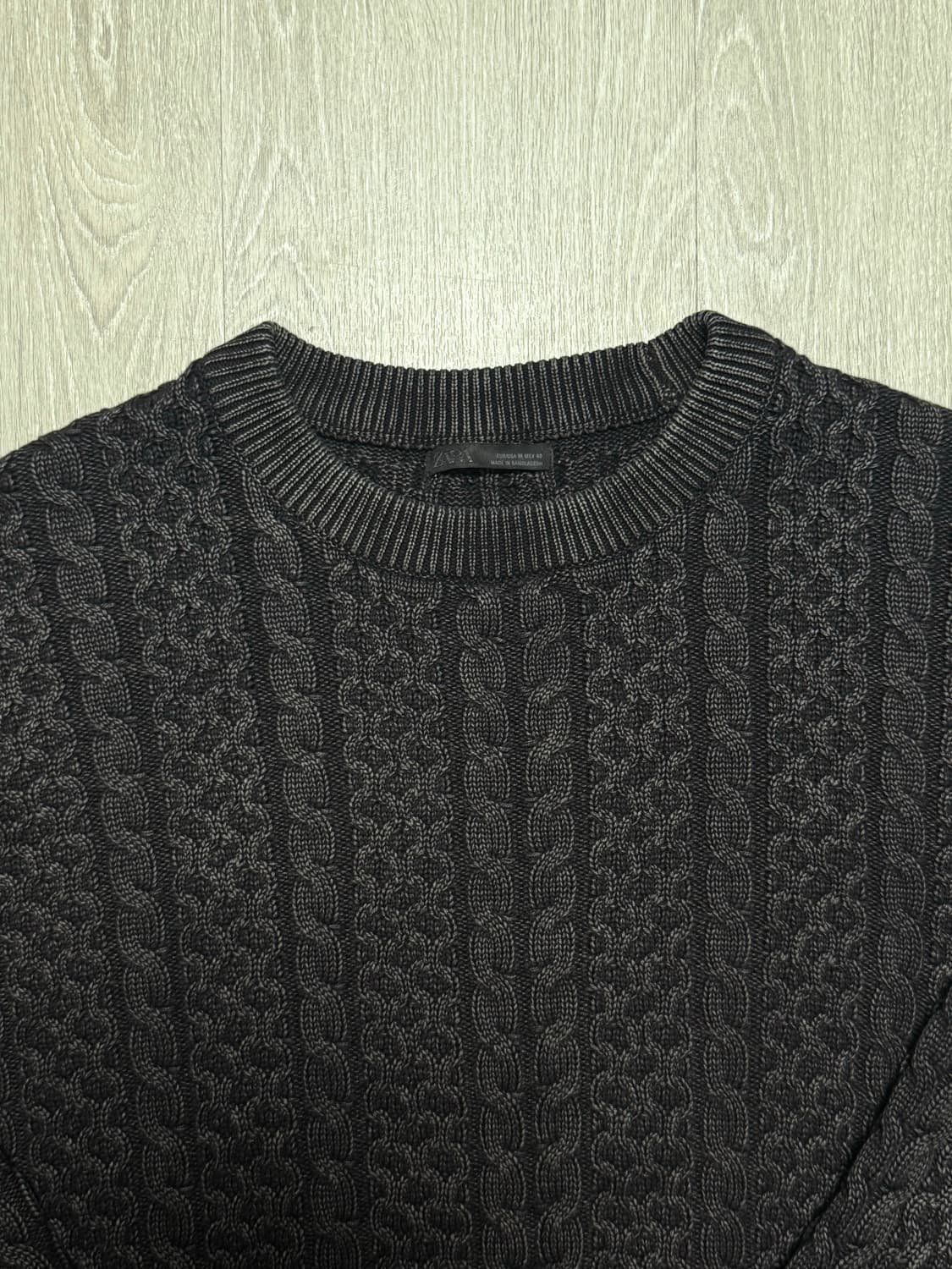 자라 워싱 케이블 니트 M 상품이미지2