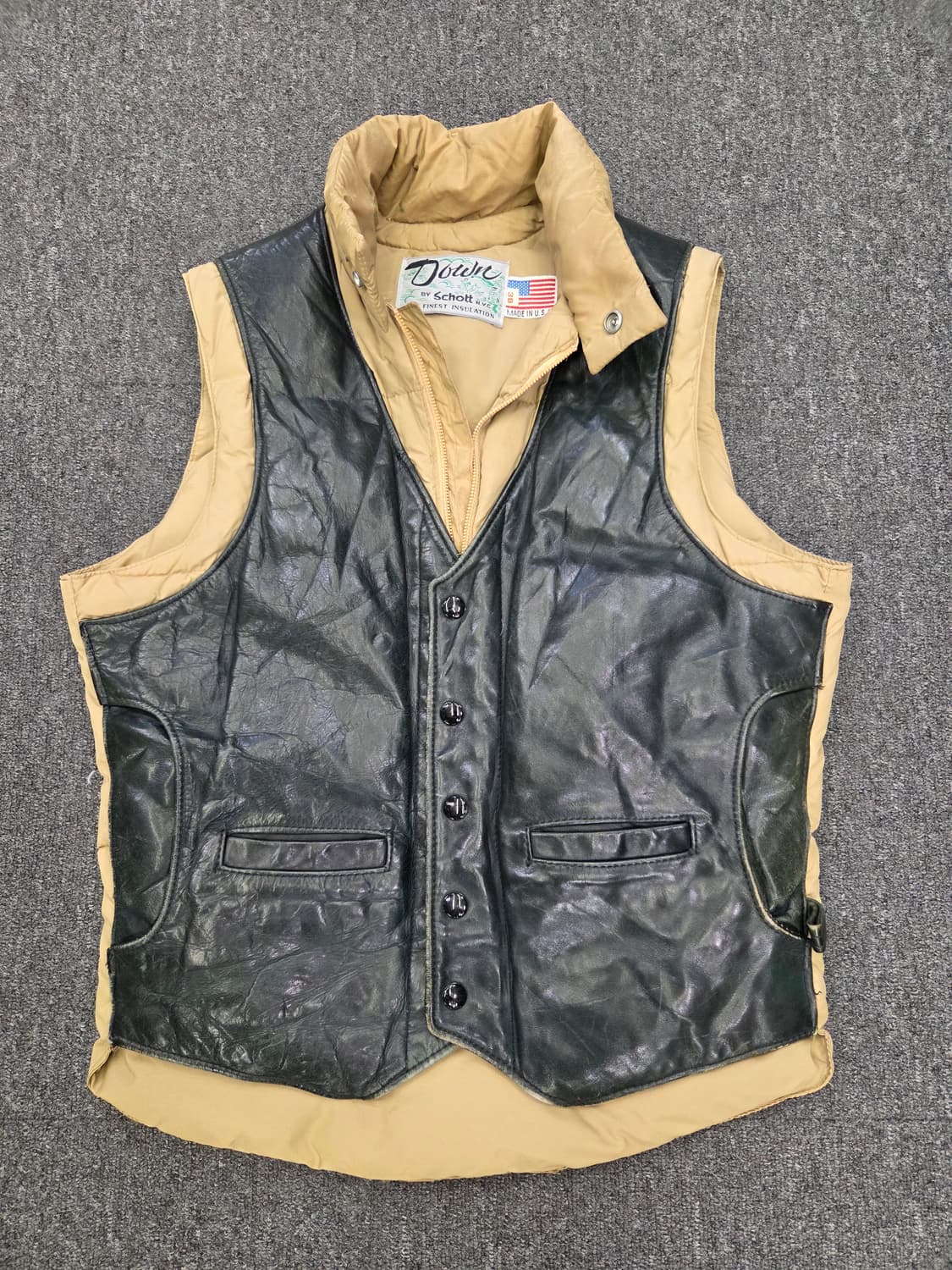 쇼트 레더 다운 베스트 상품이미지3