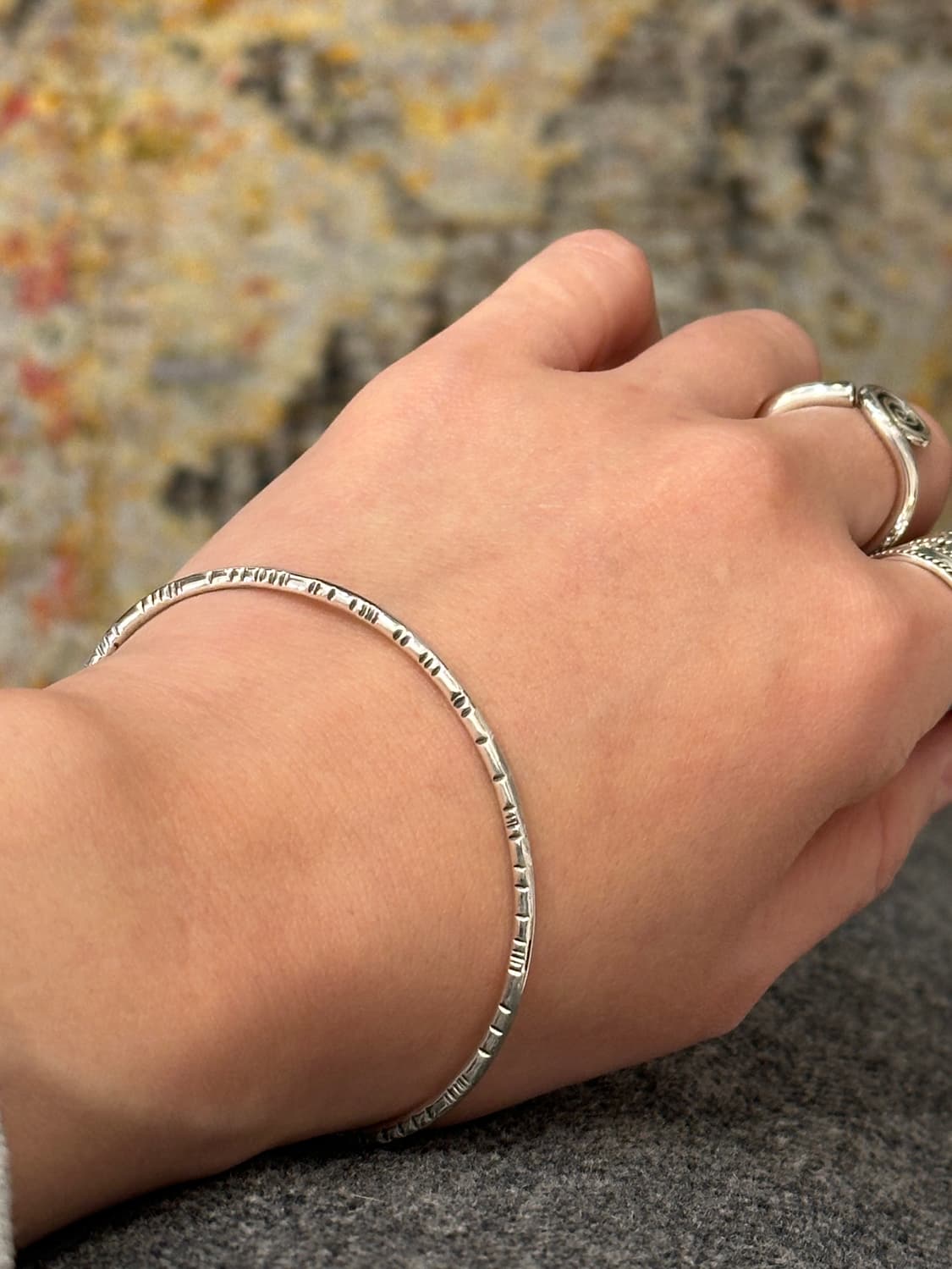 Rhythm Line 925Silver Bangle 상품이미지1