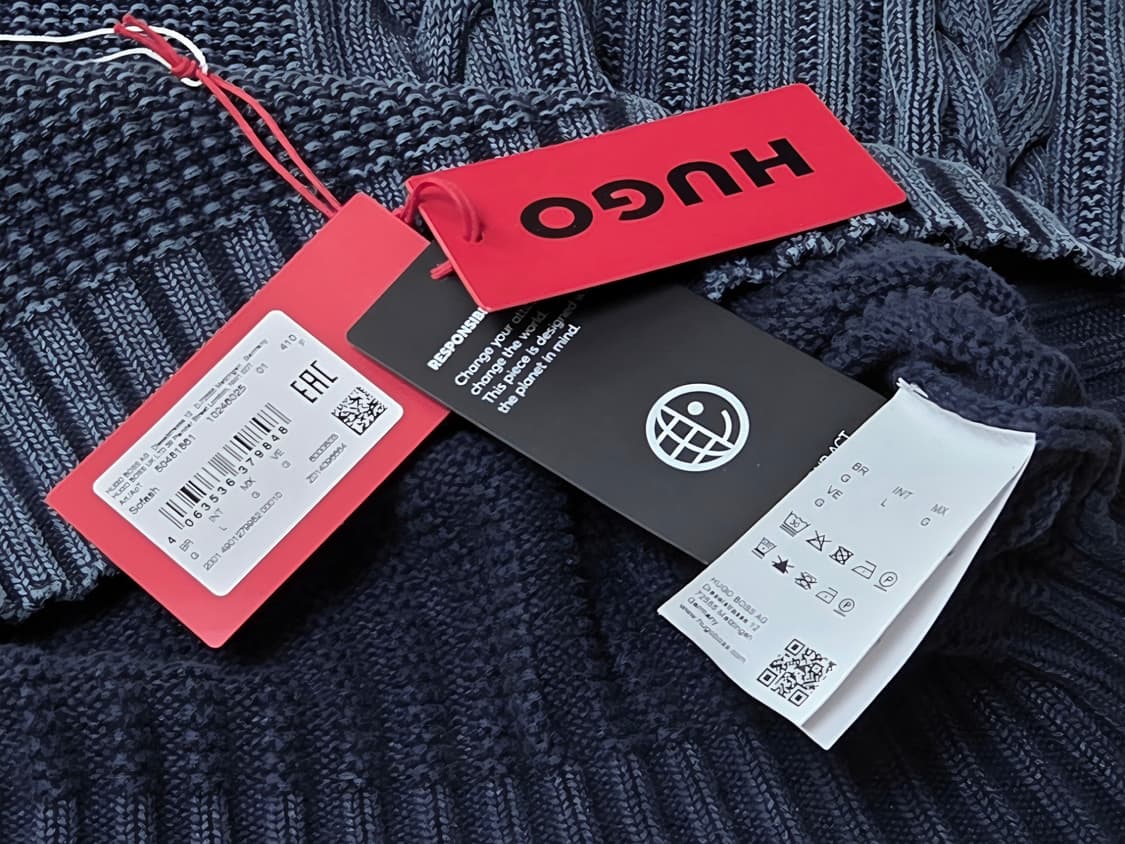 [정품] 휴고 보스 아이스워싱 가먼트다잉 니트 L size 상품이미지5