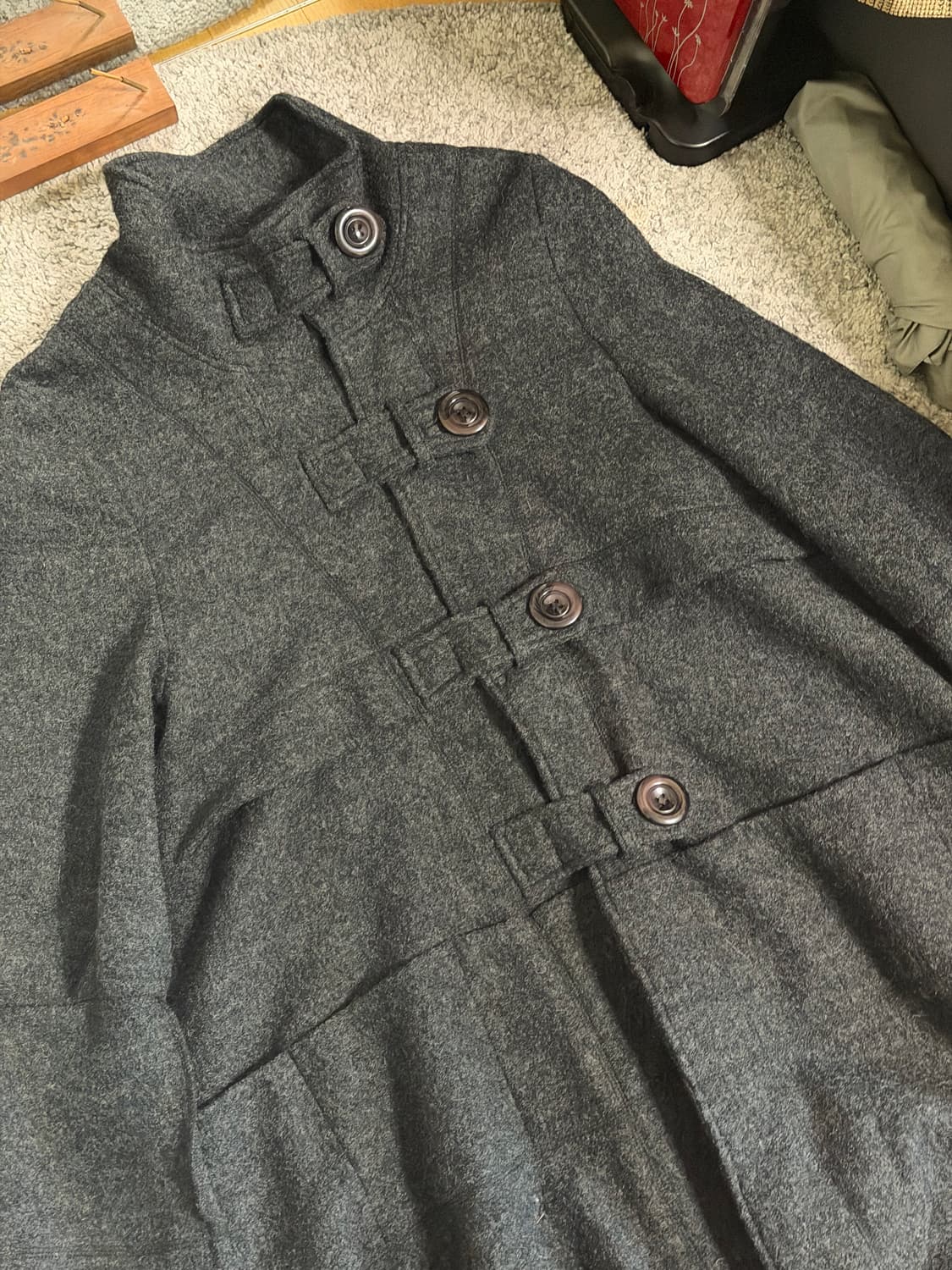 일본 빈티지 빅 버튼 울 코트 상품이미지3