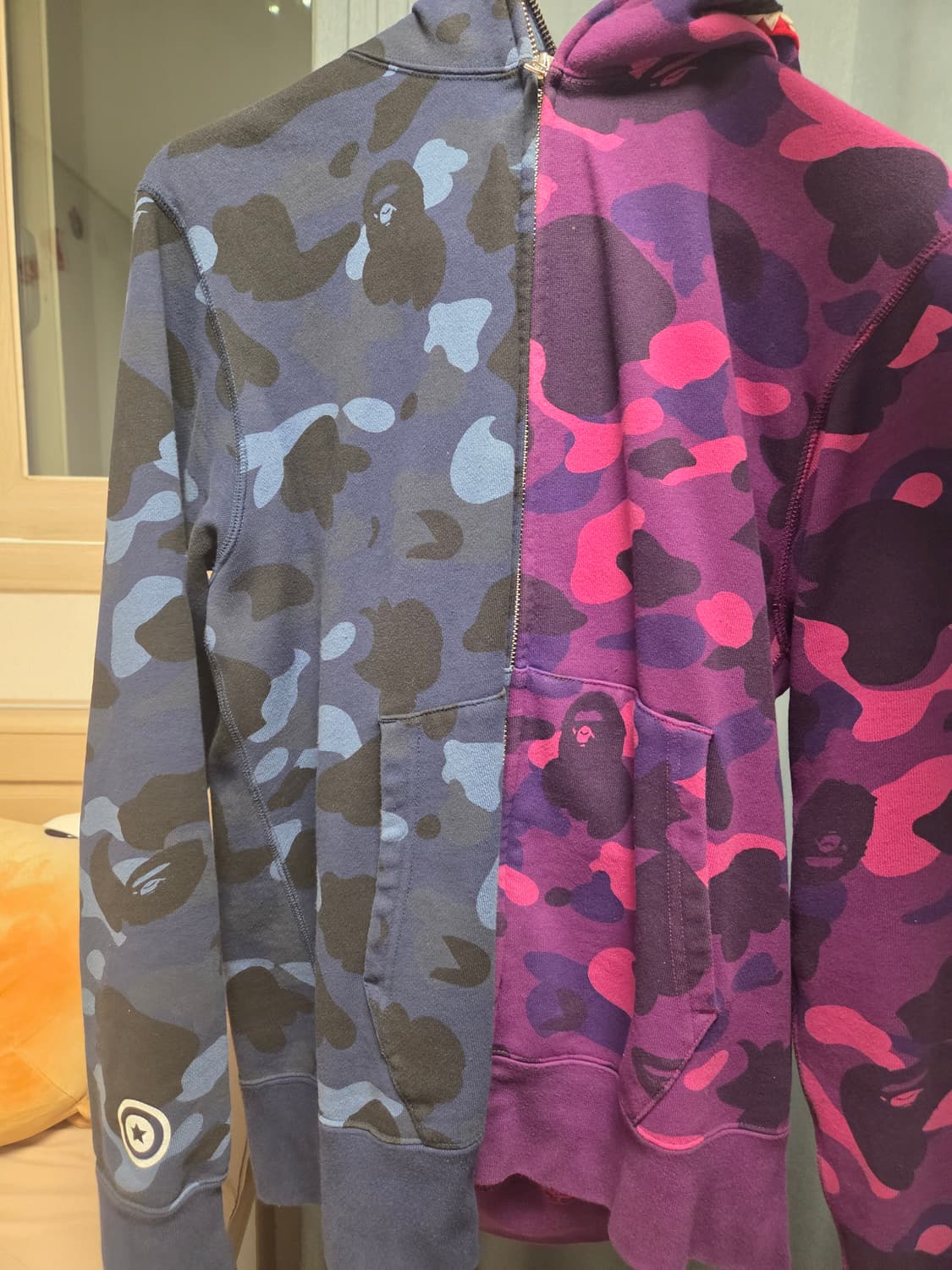 베이프 샤크 후드 반반 블루 청계 퍼플 보라  상품이미지1