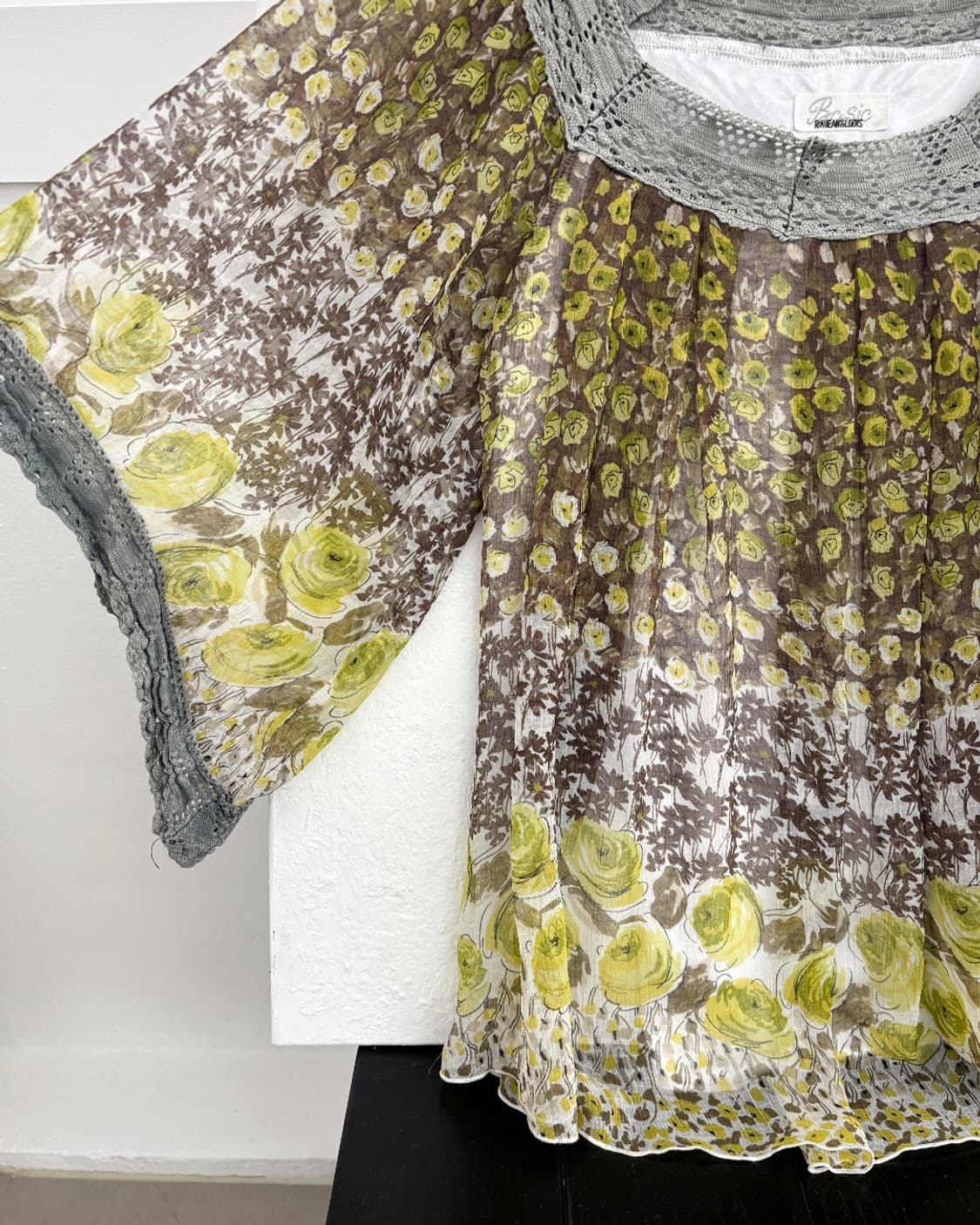 moss garden vintage floral sheer blouse 상품이미지8