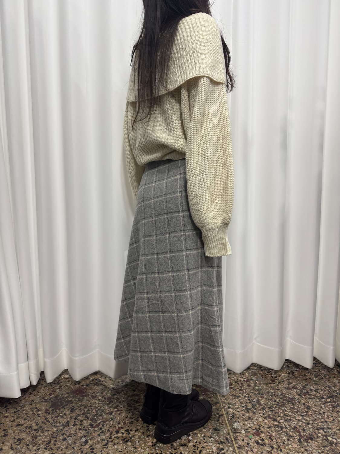 milles check long skirt 상품이미지4