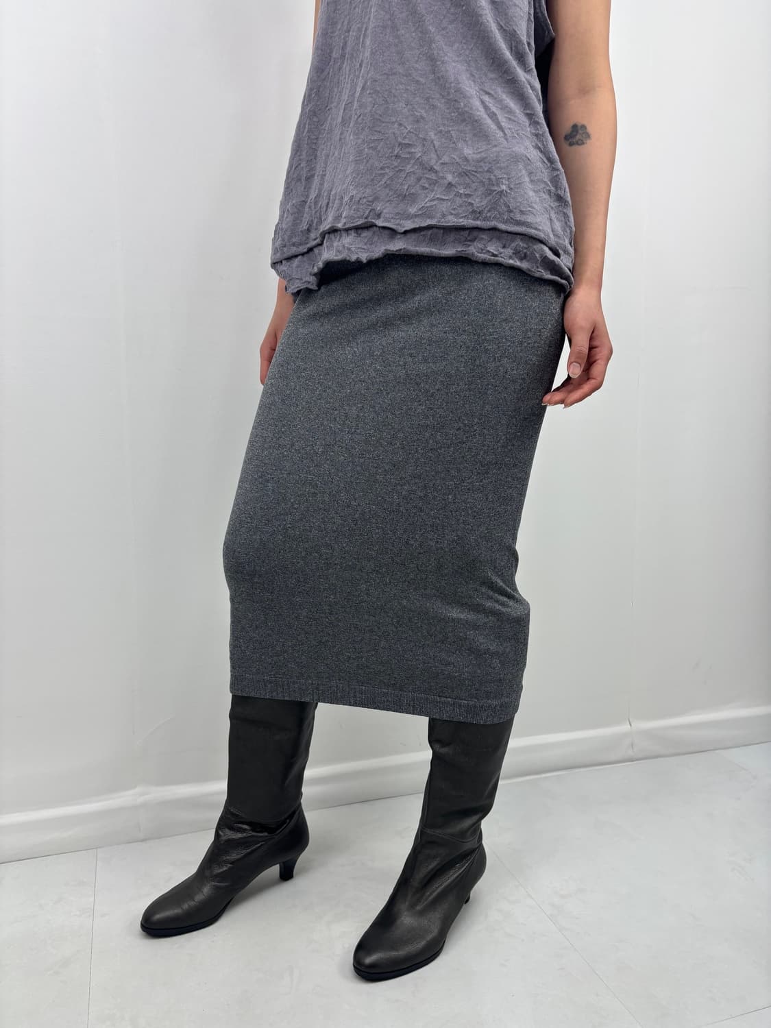 GRAY MIDI SKIRT 상품이미지1