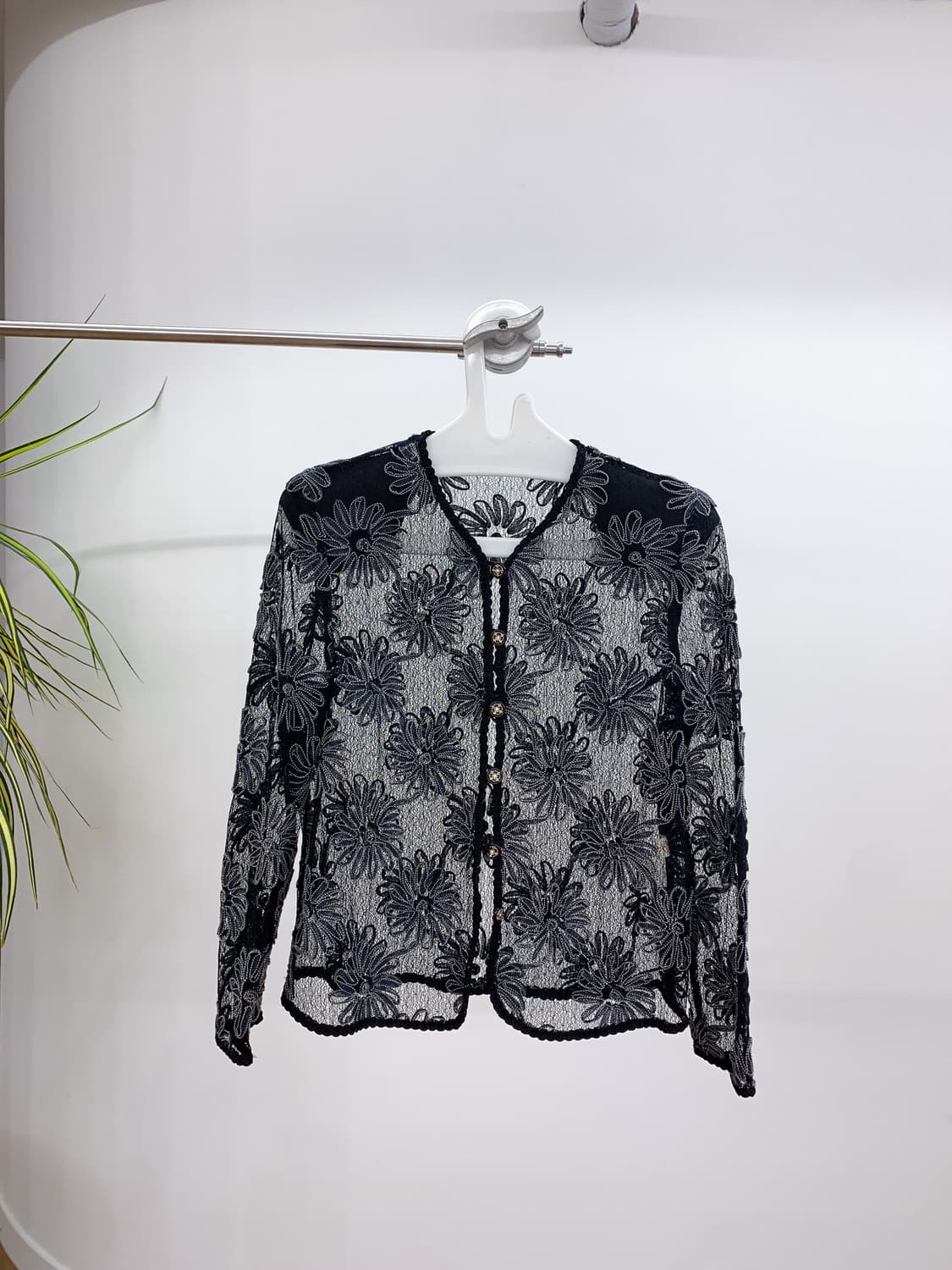 플로랄 패턴 시스루 시어 자켓 95  상품이미지5