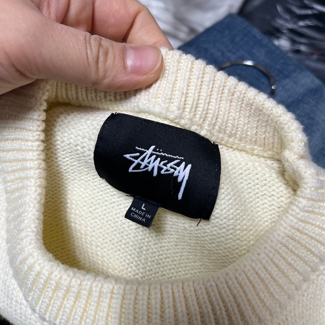 Stussy 스투시 S로고 니트 아이보리 L 상품이미지2