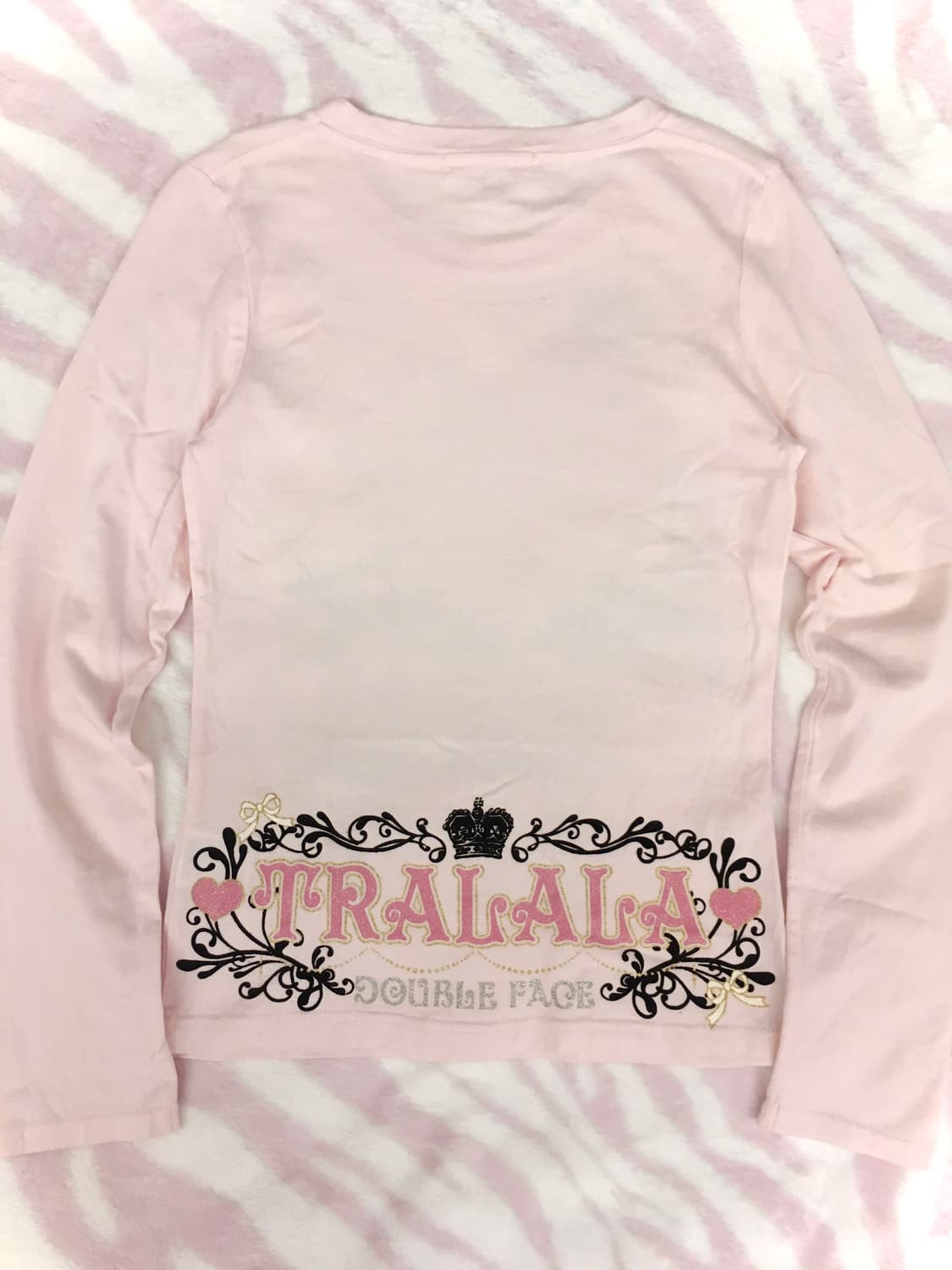 트랄라라 연핑크 하트 크라운 글리터 롱슬리브 티셔츠 히메갸루 상품이미지4