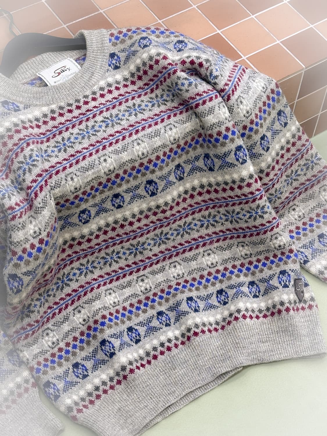 winter pattern oversized knit 상품이미지4