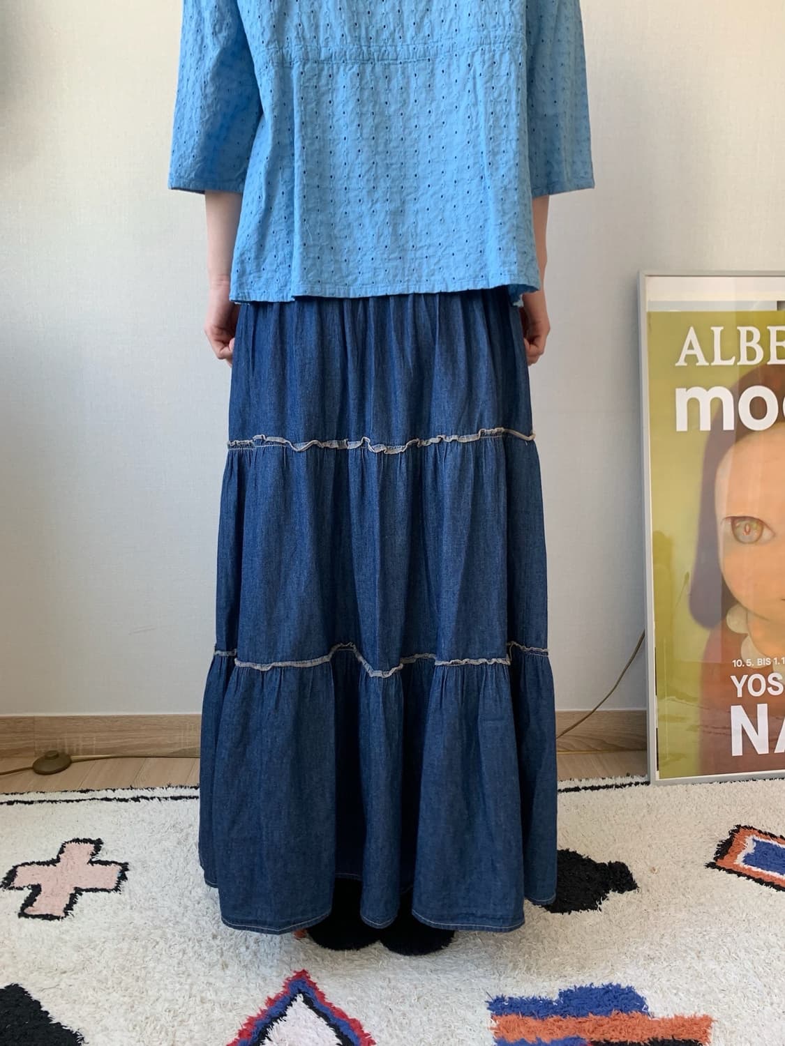 denim cancan maxi skirt 상품이미지3
