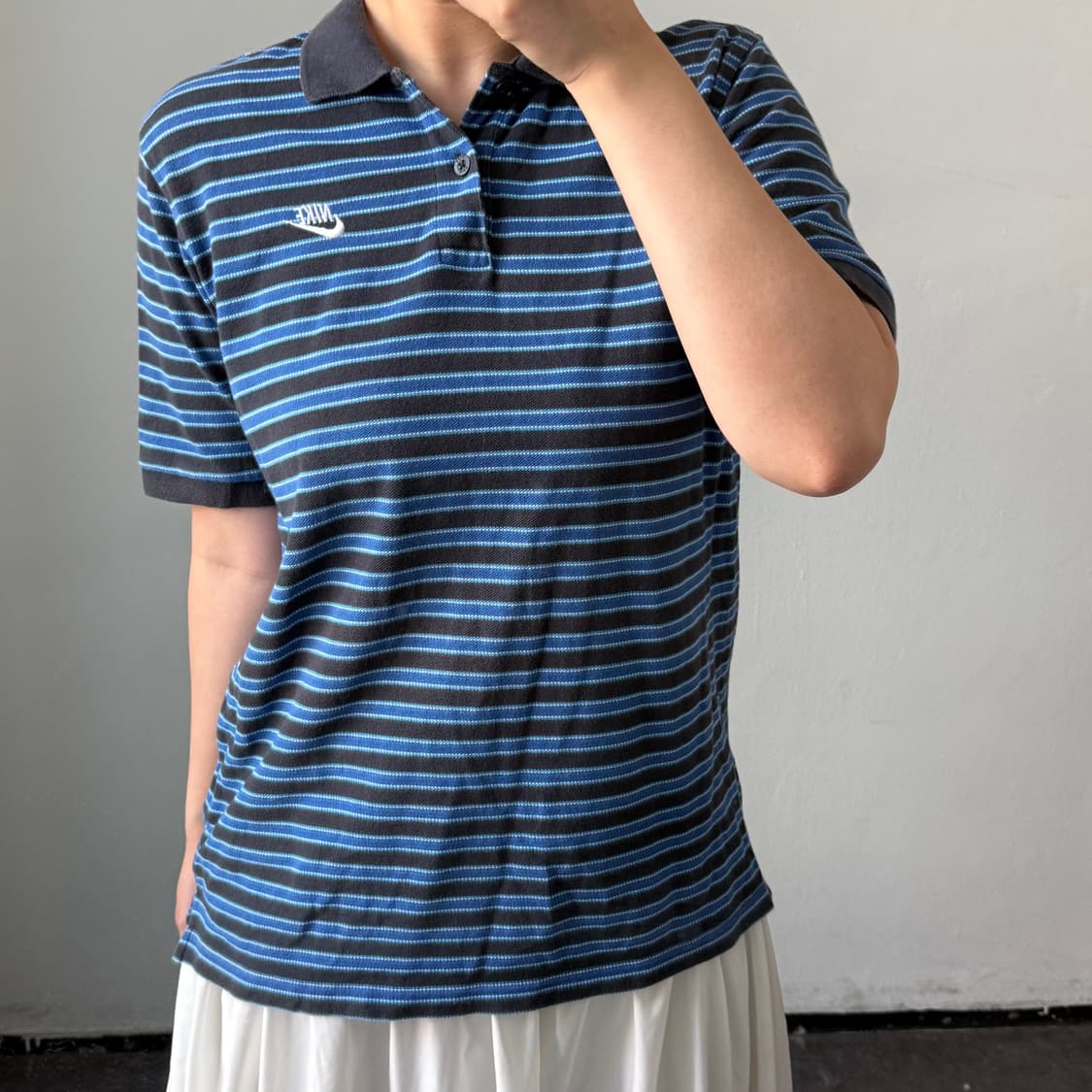 [L] 나이키 스트라이프 카라 반팔티 상품이미지1