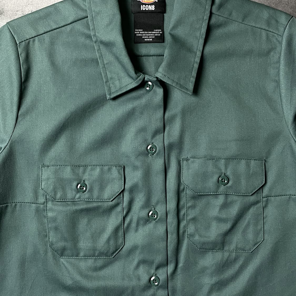 DICKIES 디키즈 빈티지 그린 플랩포켓 반팔 워크 셔츠 A01031 상품이미지3