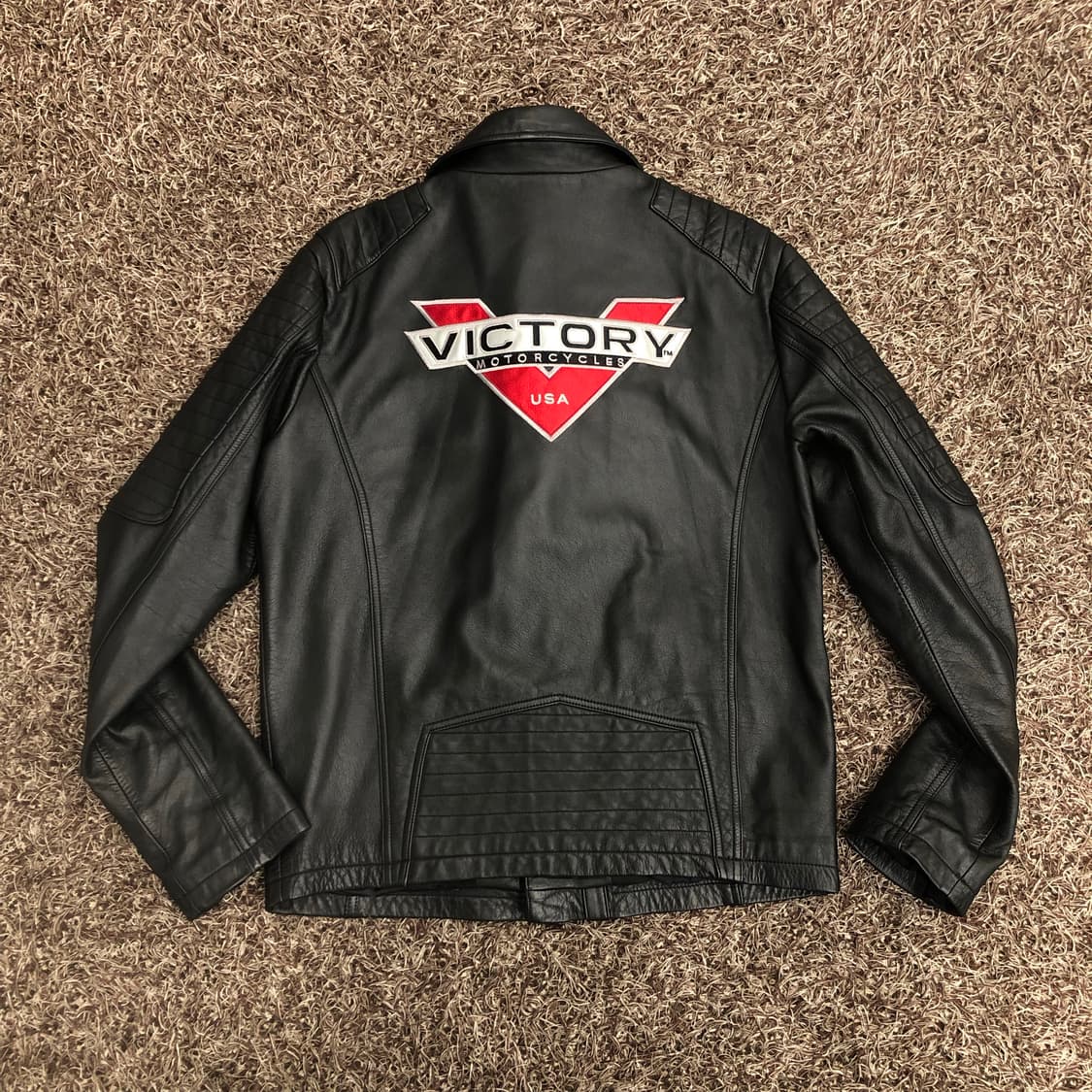 빈티지 Victory Usa 모터사이클 라이더 레더 가죽 자켓 상품이미지1