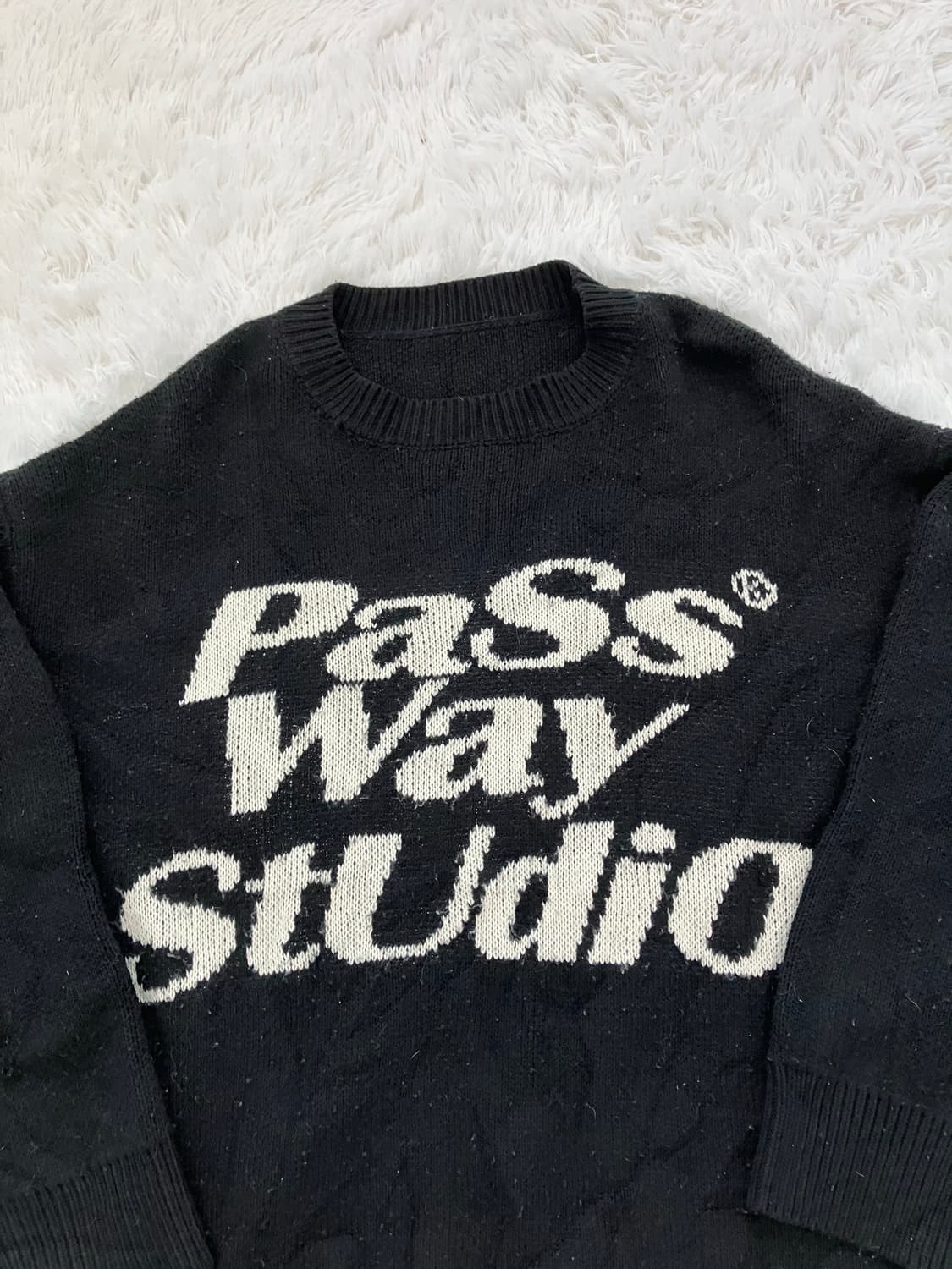 빈티지 블랙 패스 니트 y2k 스트릿 갸루 펑키 일본빈티지569 fabr 상품이미지3