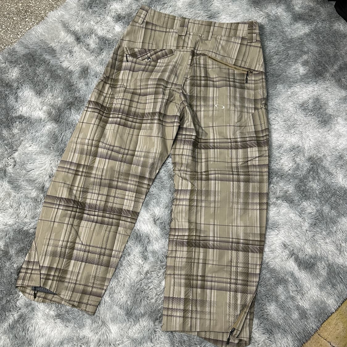 오클리 정품 배기핏 체크패턴 스키바지 XL 상품이미지3