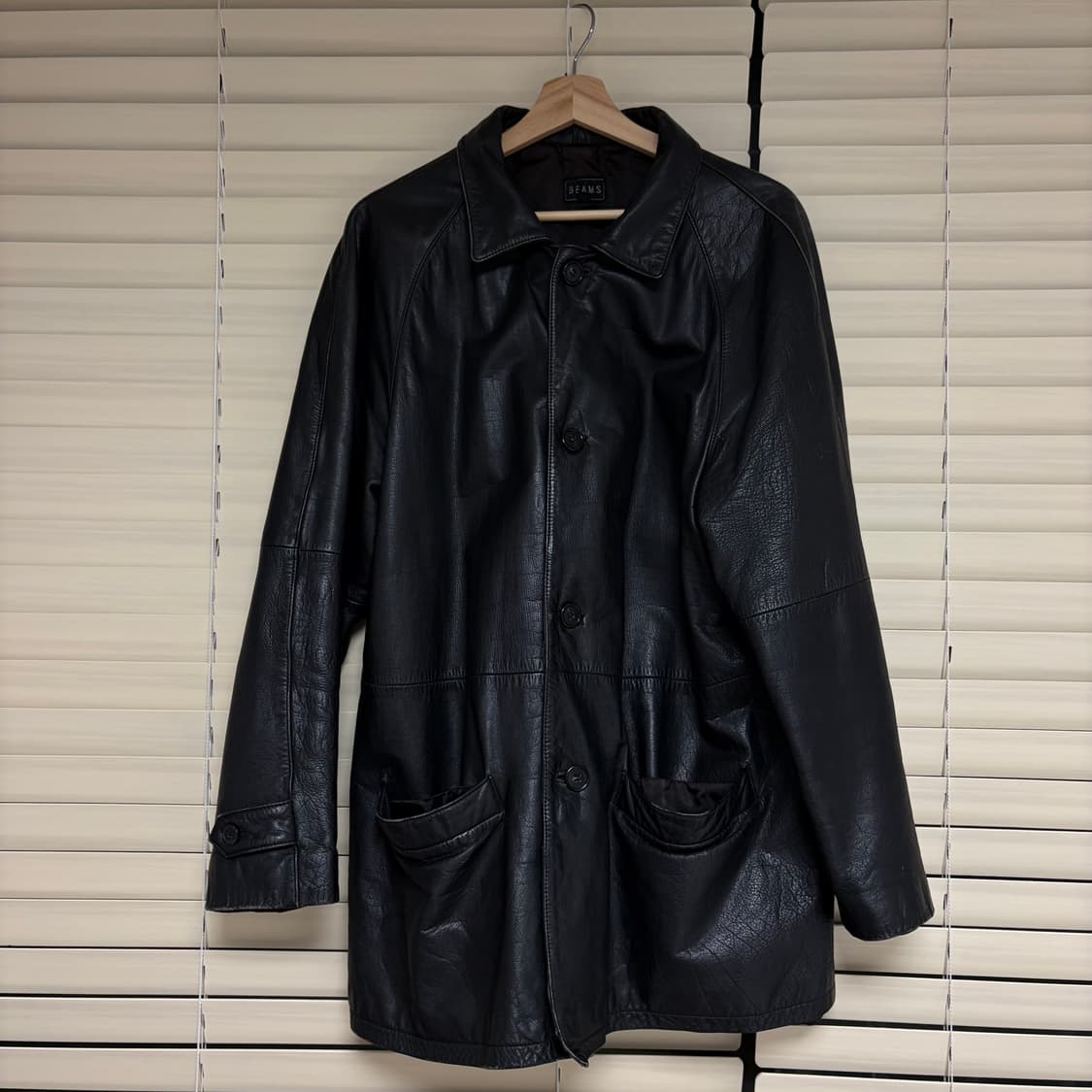 90s 올드 빔즈 Beams 아카이브 빈티지 레더 카코트 자켓 L 상품이미지5