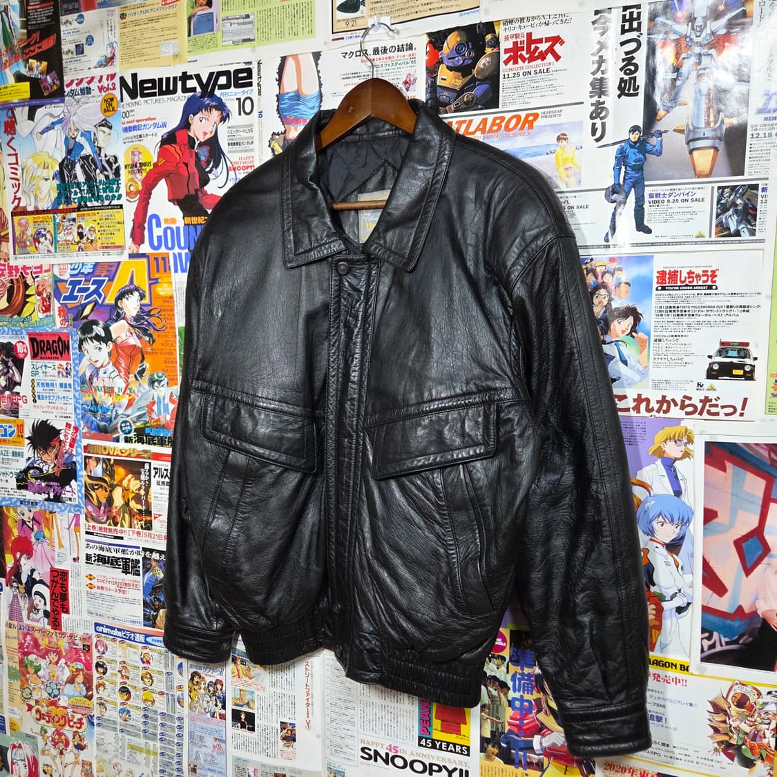 빈티지 빅포켓 누빔 양가죽 블랙 봄버 자켓  상품이미지2