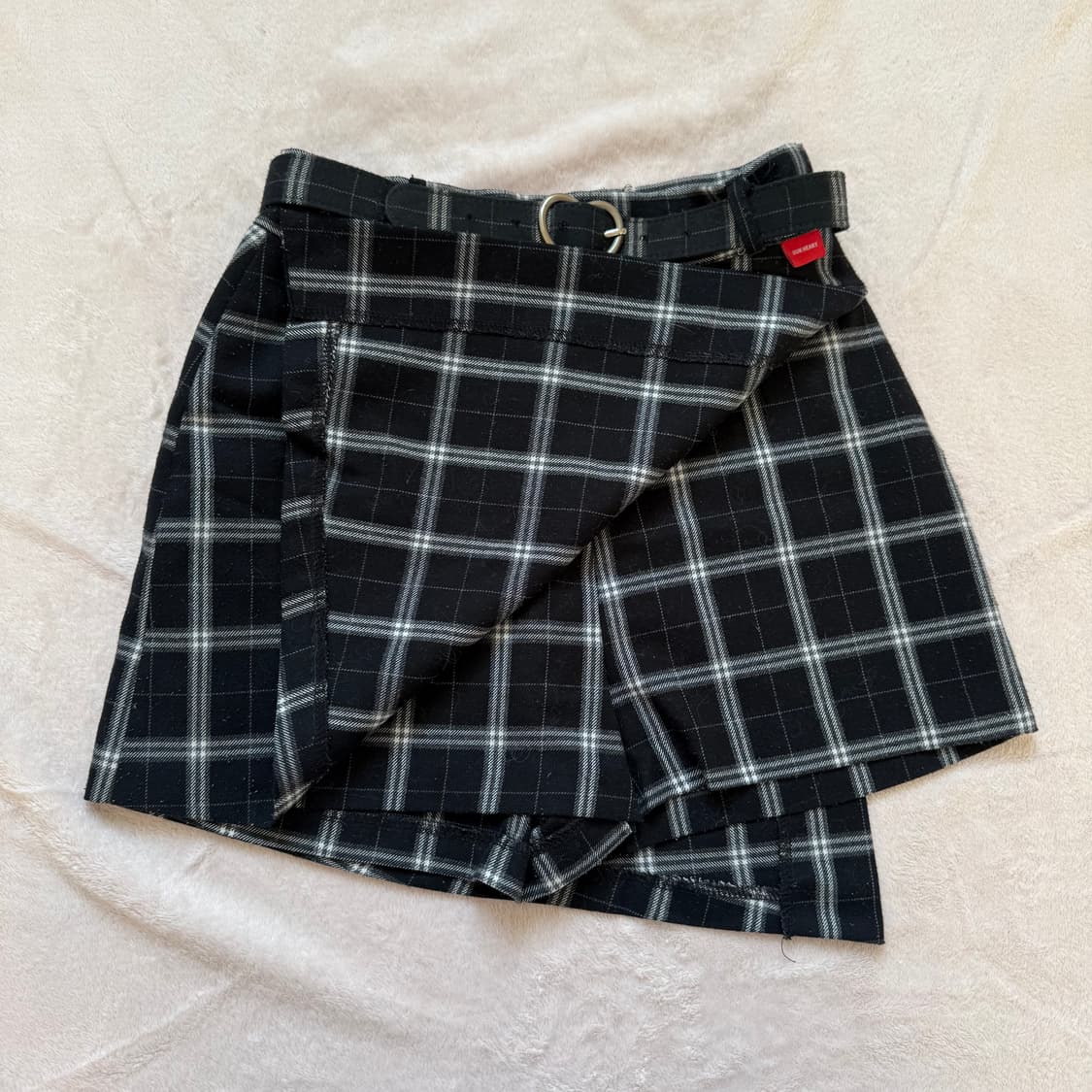 하트클럽 블랙 체크 스커트 (하트벨트포함) 상품이미지5