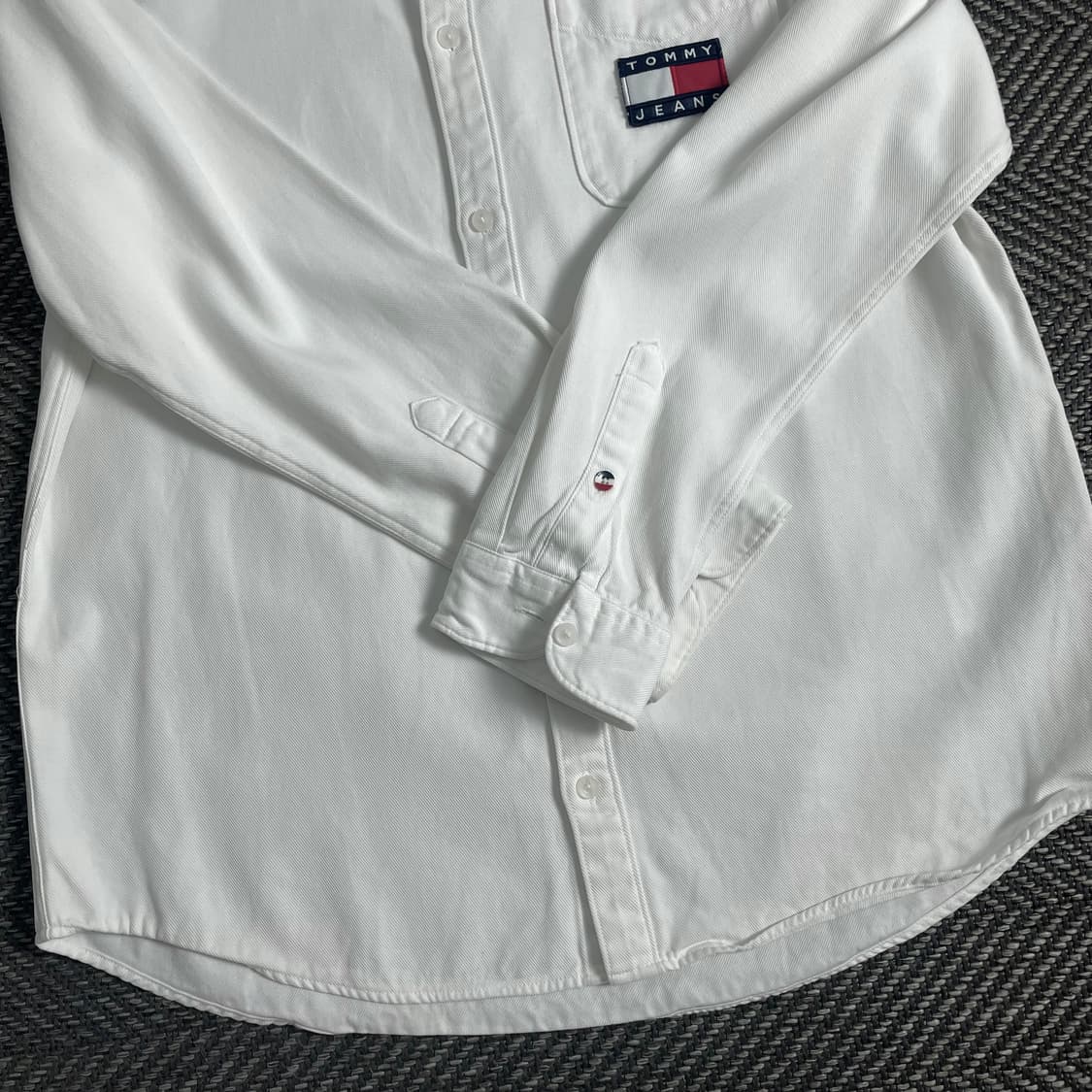 타미힐피거 플래그 로고 박시핏 옥스포드 화이트 셔츠y 3592 상품이미지5