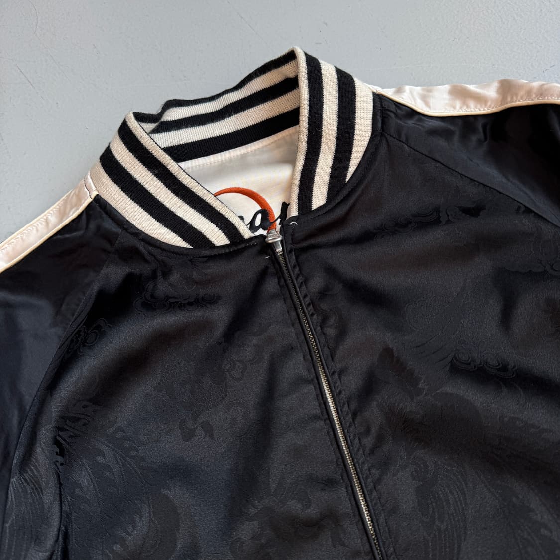 카라쿠리 타마시 드래곤 용 자수 오리엔탈 리버시블 스카쟌 자켓 상품이미지9