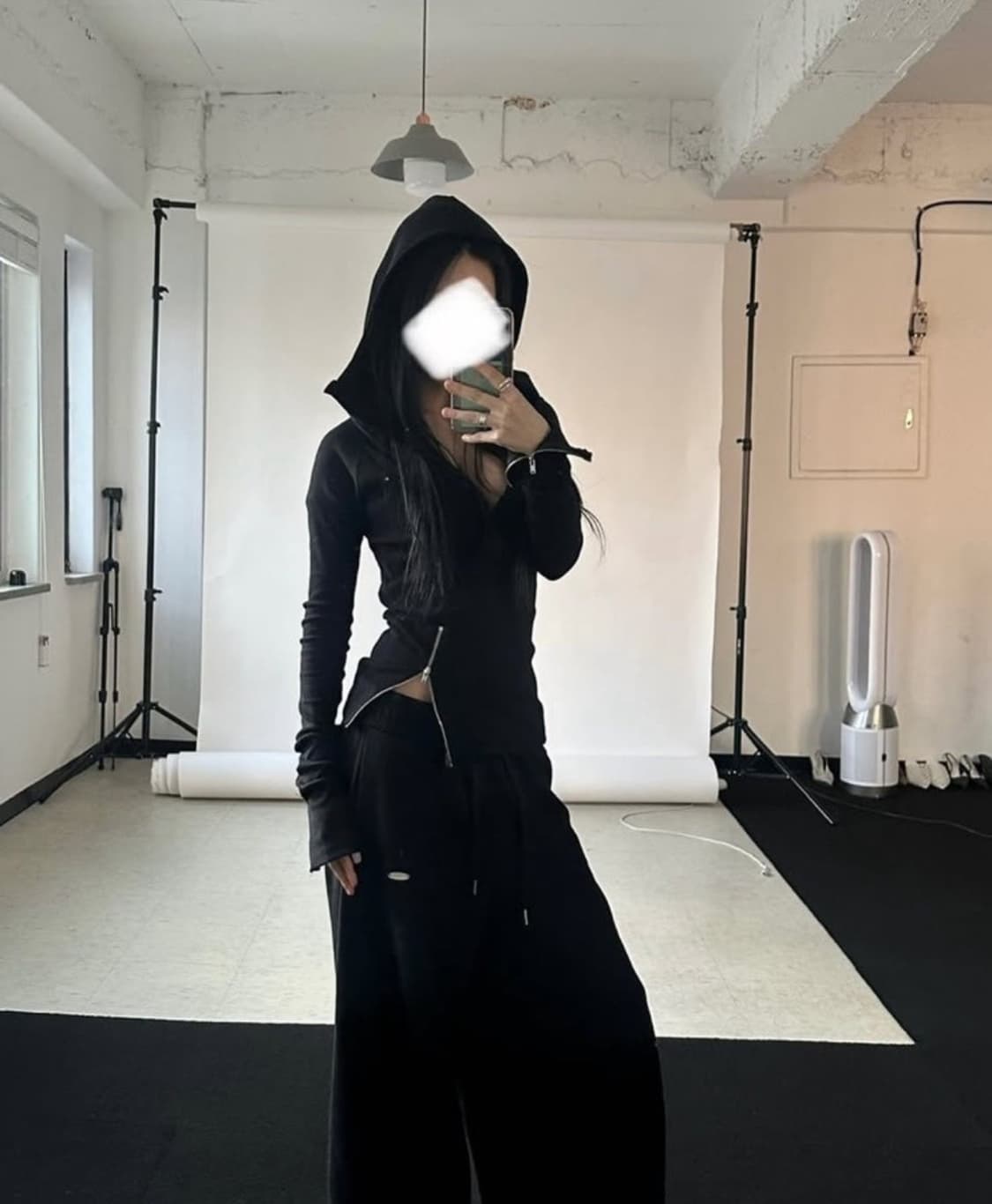 킴즈서울 카다 지퍼 후디 블랙 상품이미지2