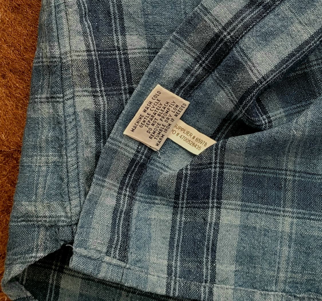 폴로 랄프로렌 남성용 인디고 린넨 체크 남방(XL) 상품이미지7