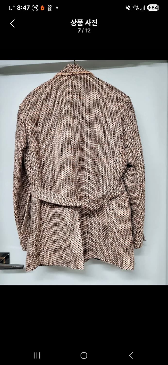 정품 앤더슨벨 차른 아시메트릭 프레이드 엣지 트위드 코트 상품이미지5