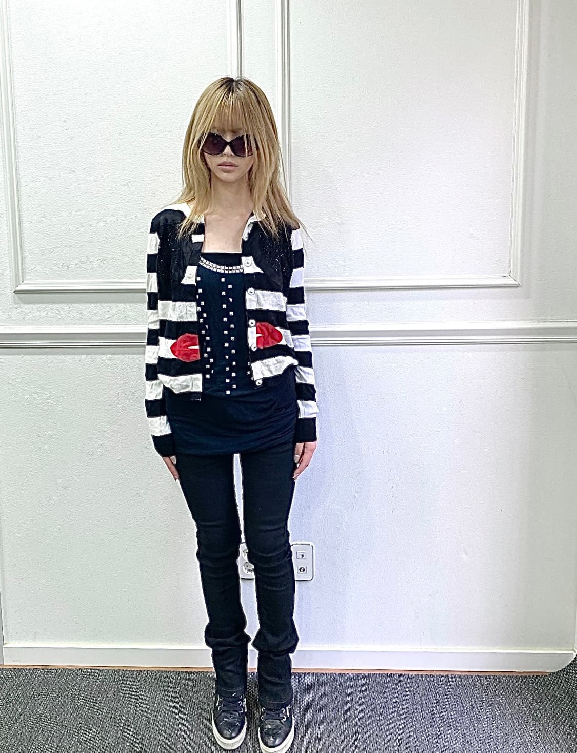[alice+olivia]2000s Archive Stripe Cardi 상품이미지1