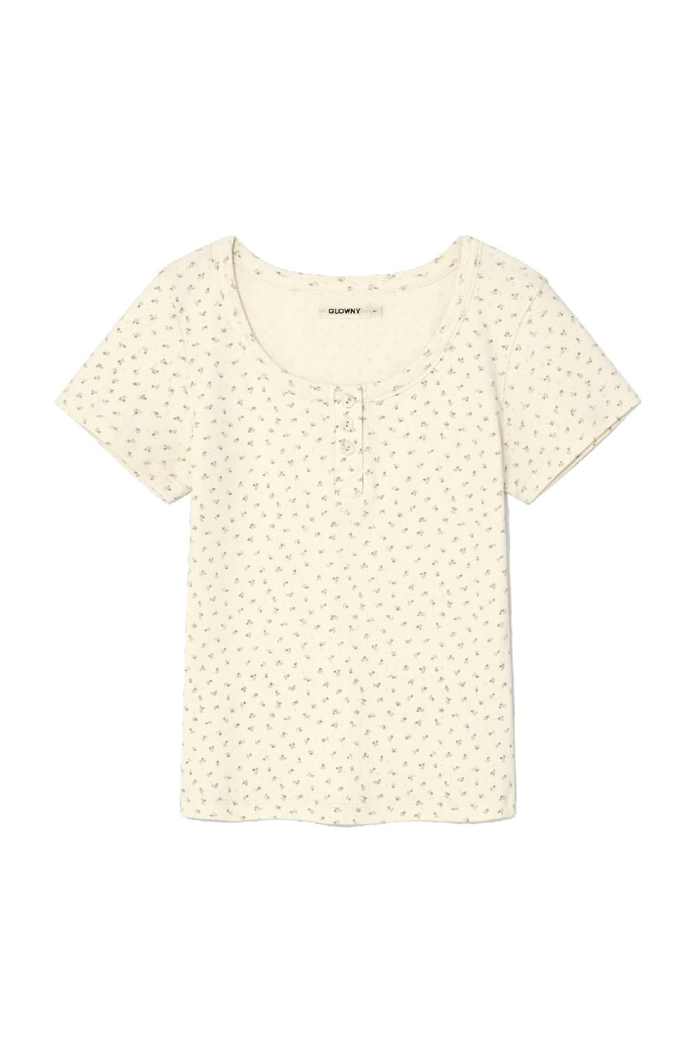 Glowny eyelet button tee - vanilla bloom 상품이미지1