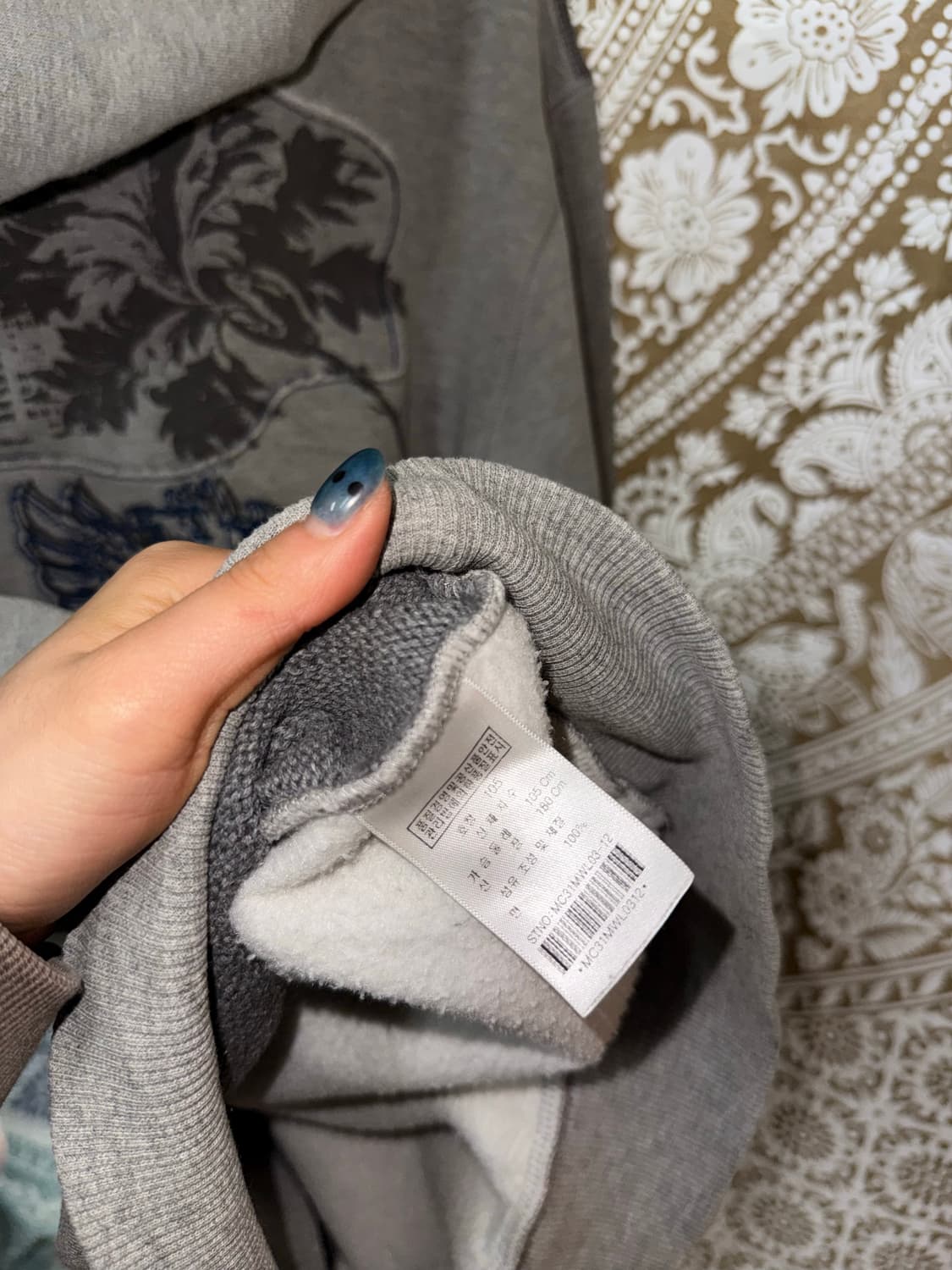 마자플라바 배색 자수 기모 후드집업 상품이미지7