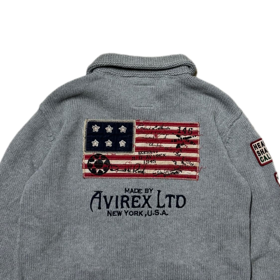 Avirex 아비렉스 성조기 니트 집업 상품이미지5