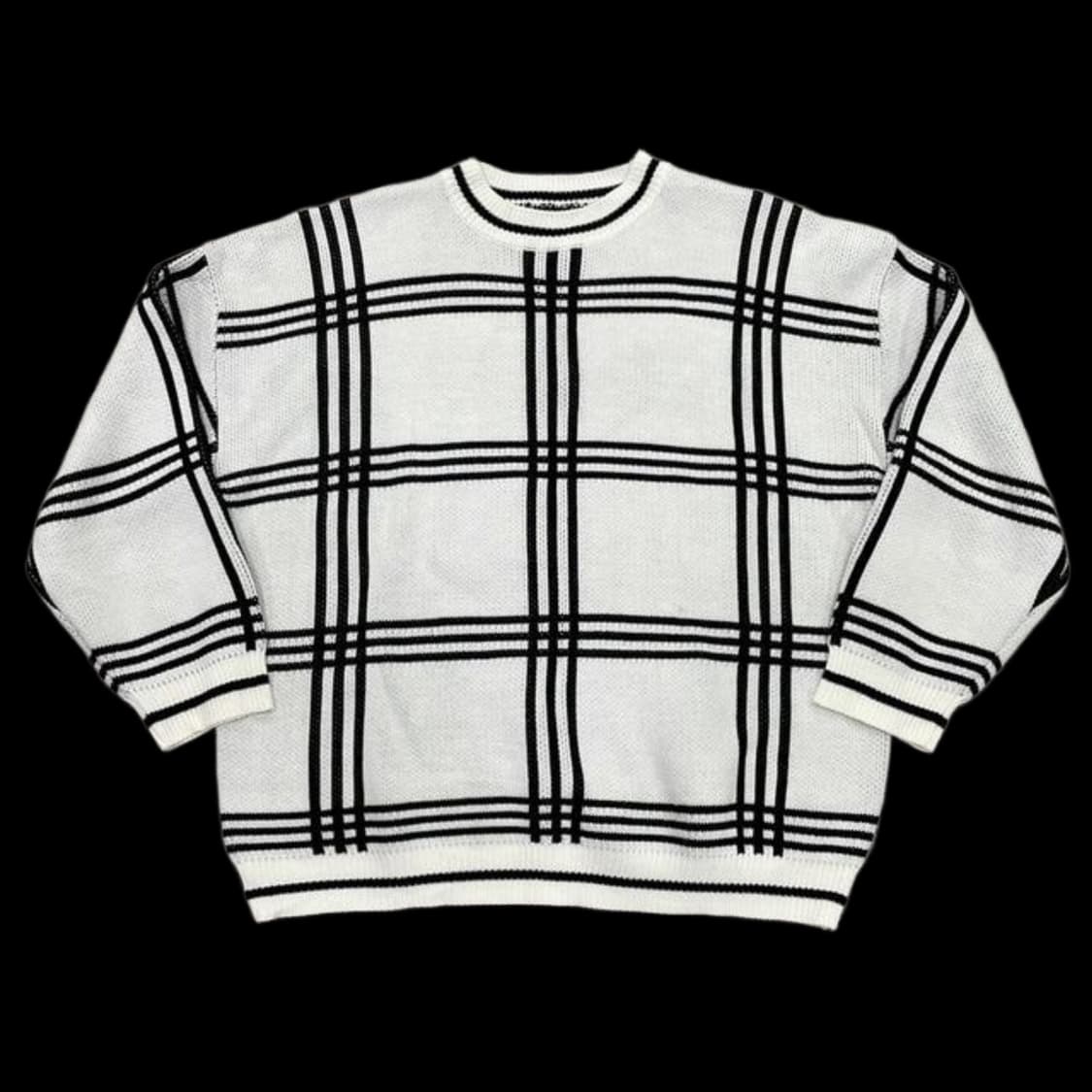 오버핏 체크 니트 (L)   상품이미지1