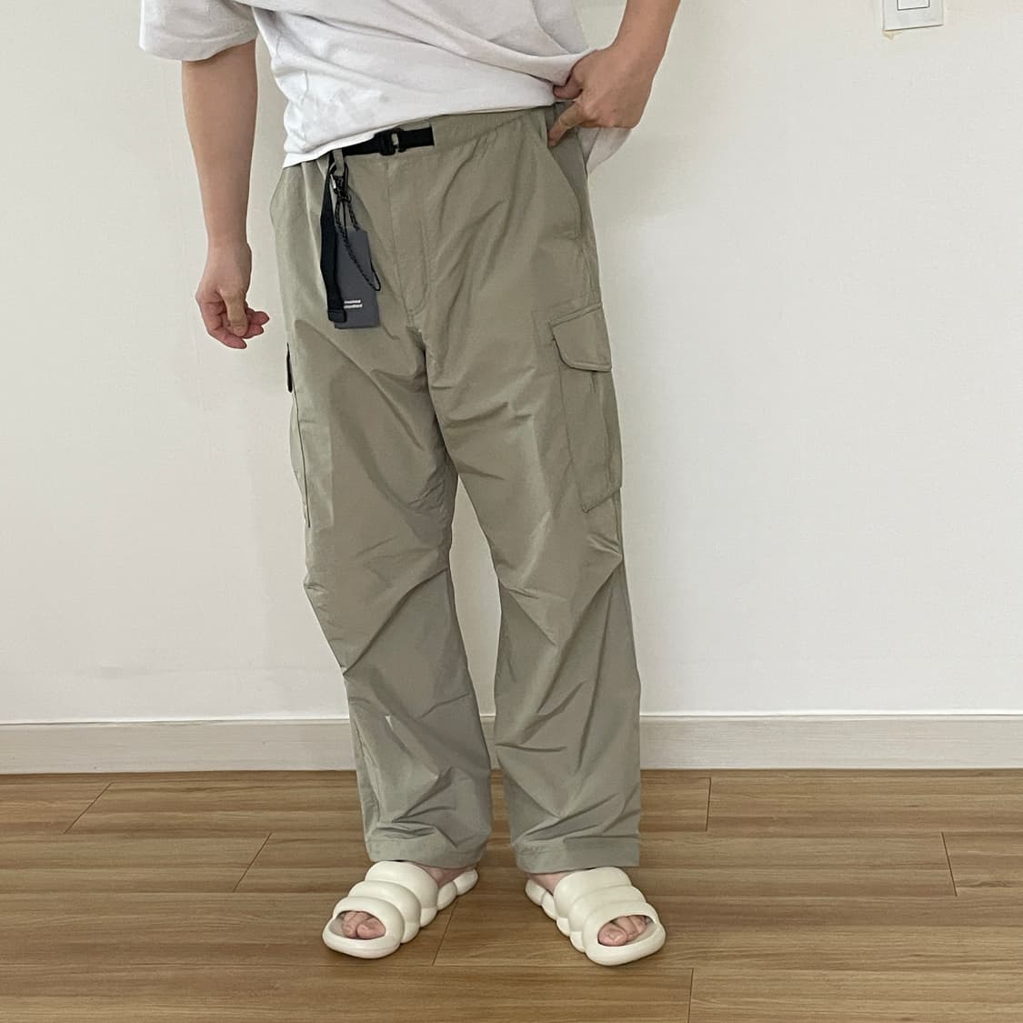 (새상품)무탠다드 시티레저 NP 와이드벨티드 카고팬츠 베이지(36) 상품이미지8