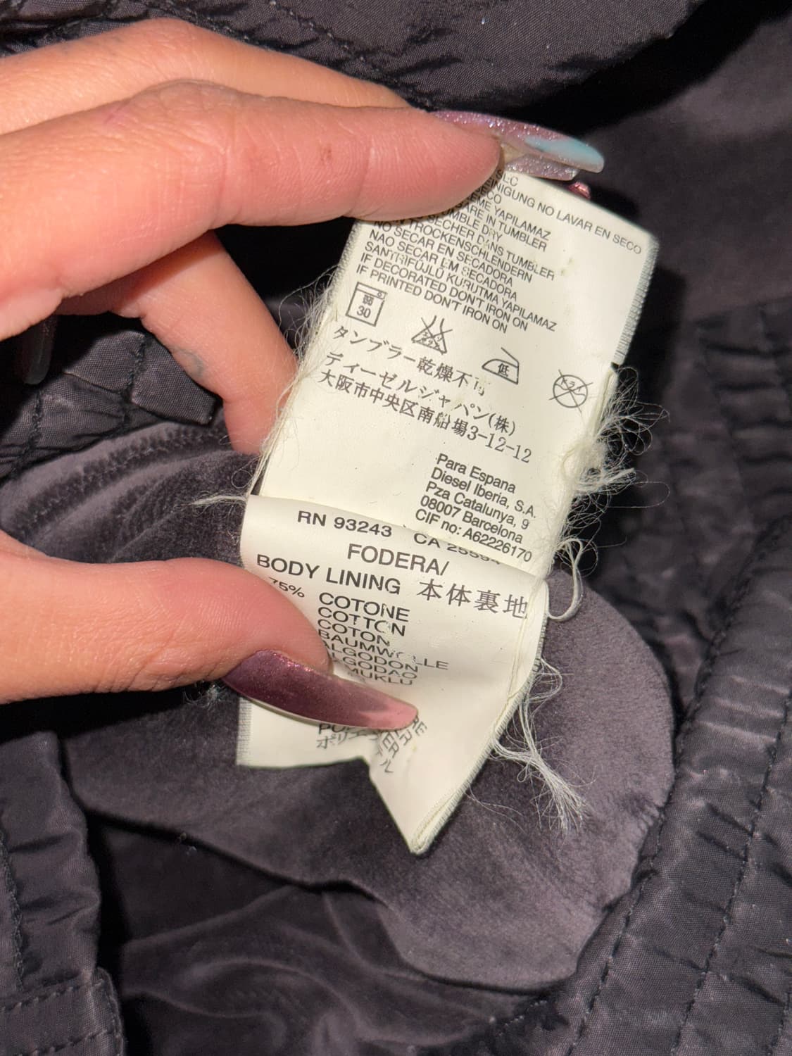 DIESEL black geometric pocket hood 패딩 상품이미지7