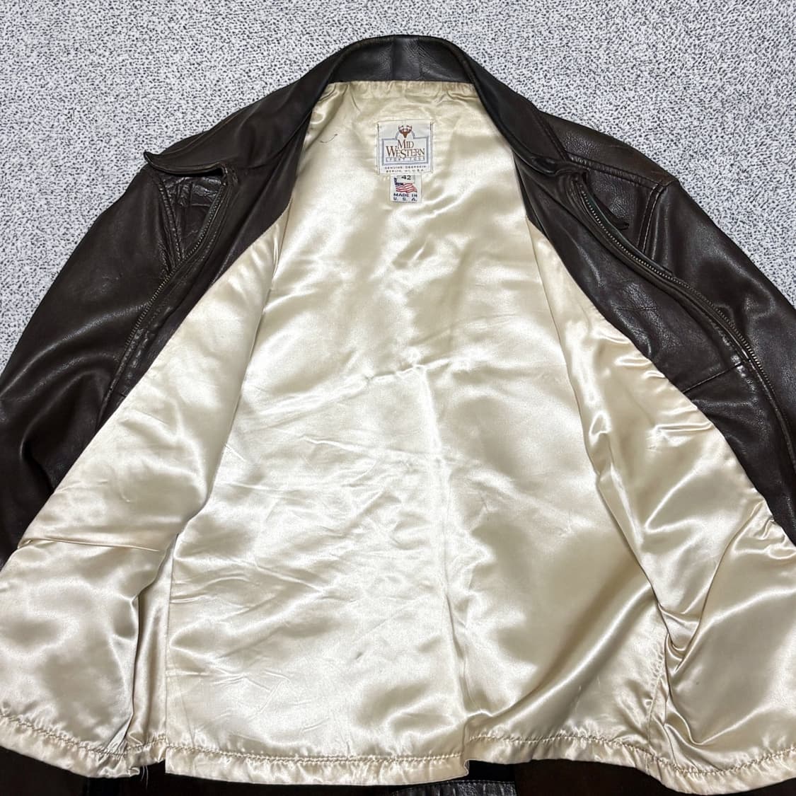 70s 빈티지 Mid western sport togs 디어스킨 레더자켓 상품이미지6