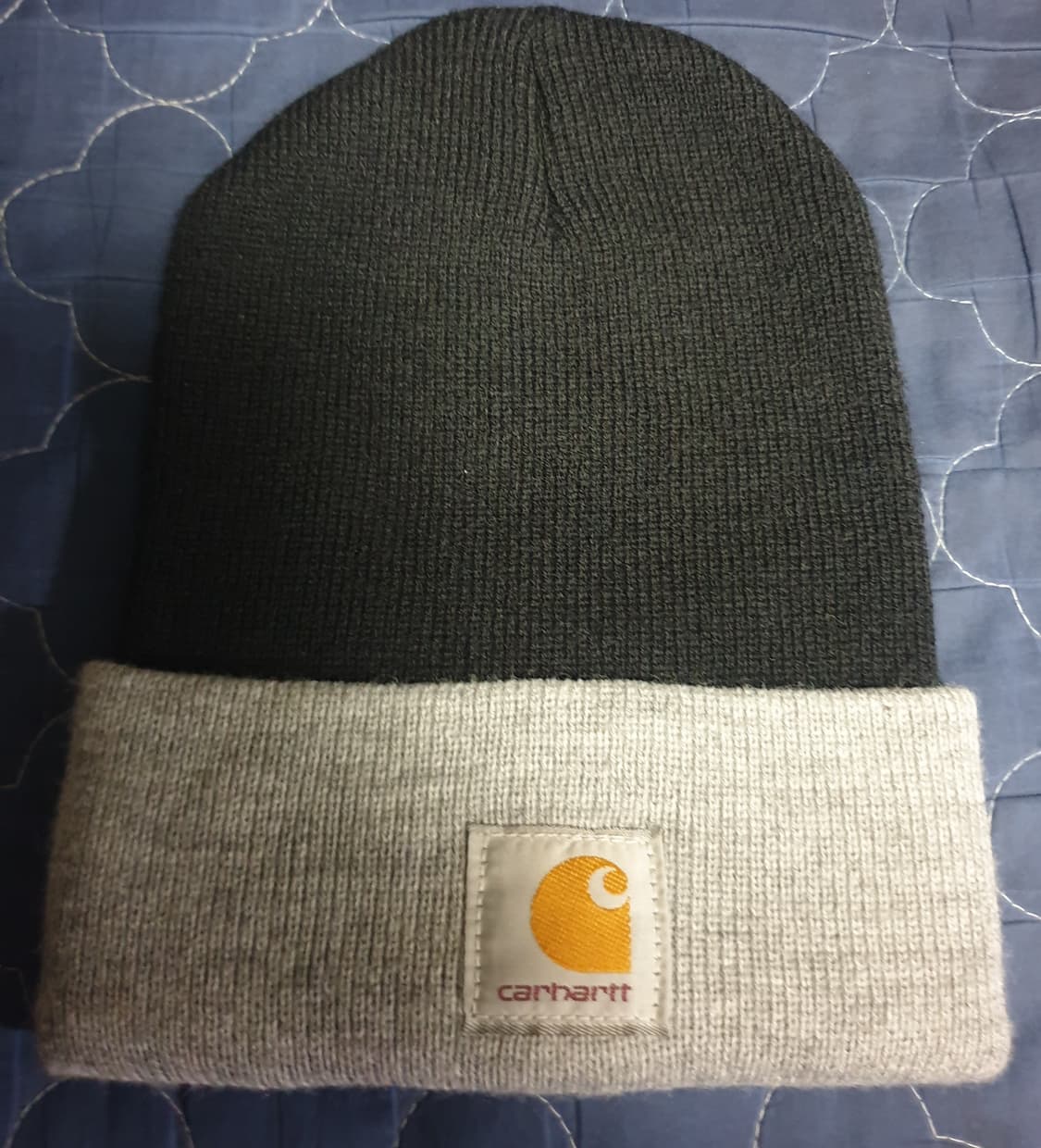 칼하트 배색 비니 블랙&그레이 (OS) 상품이미지1