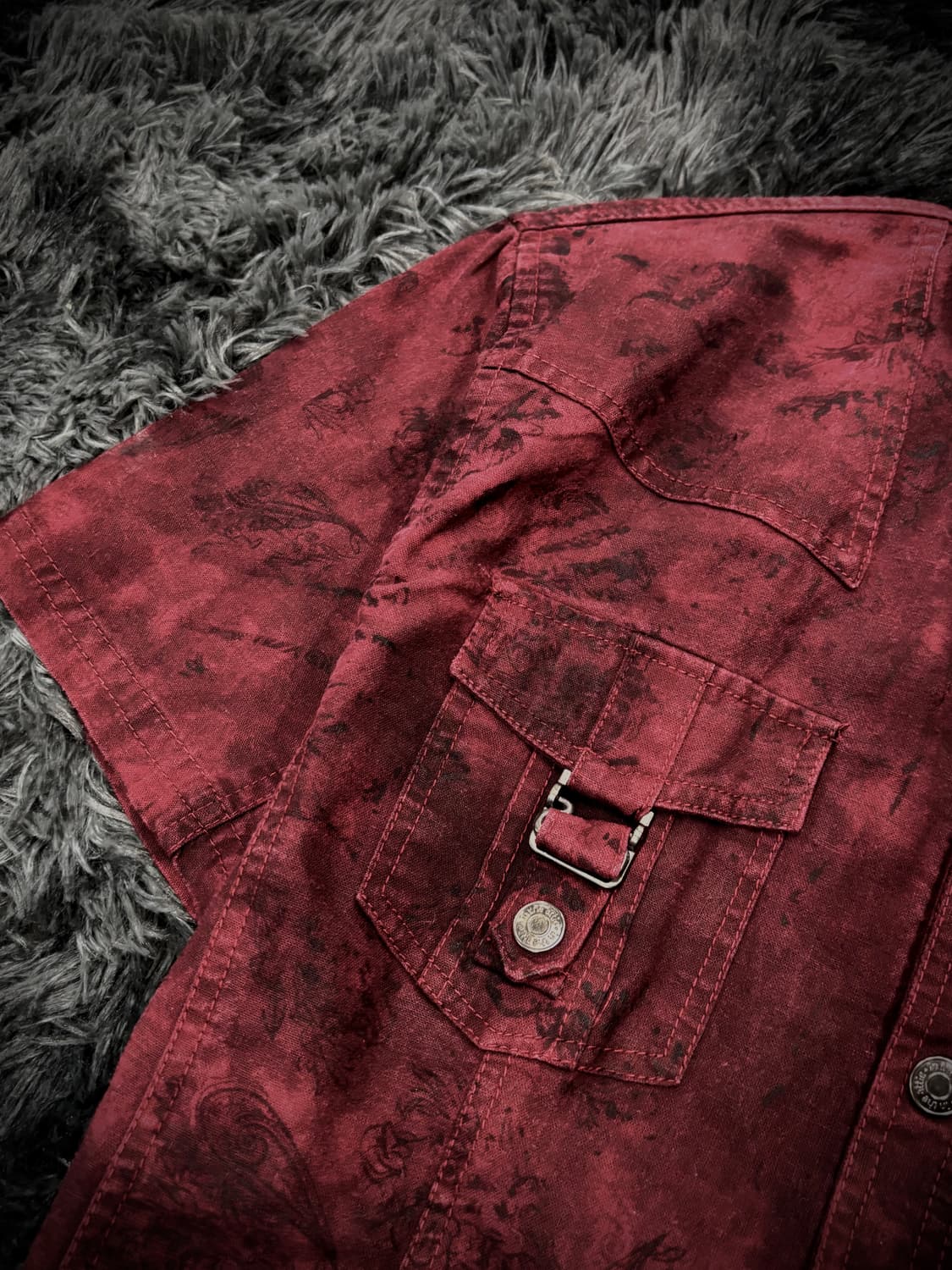 In The Attic 레드 나염 반팔 셔츠 상품이미지4