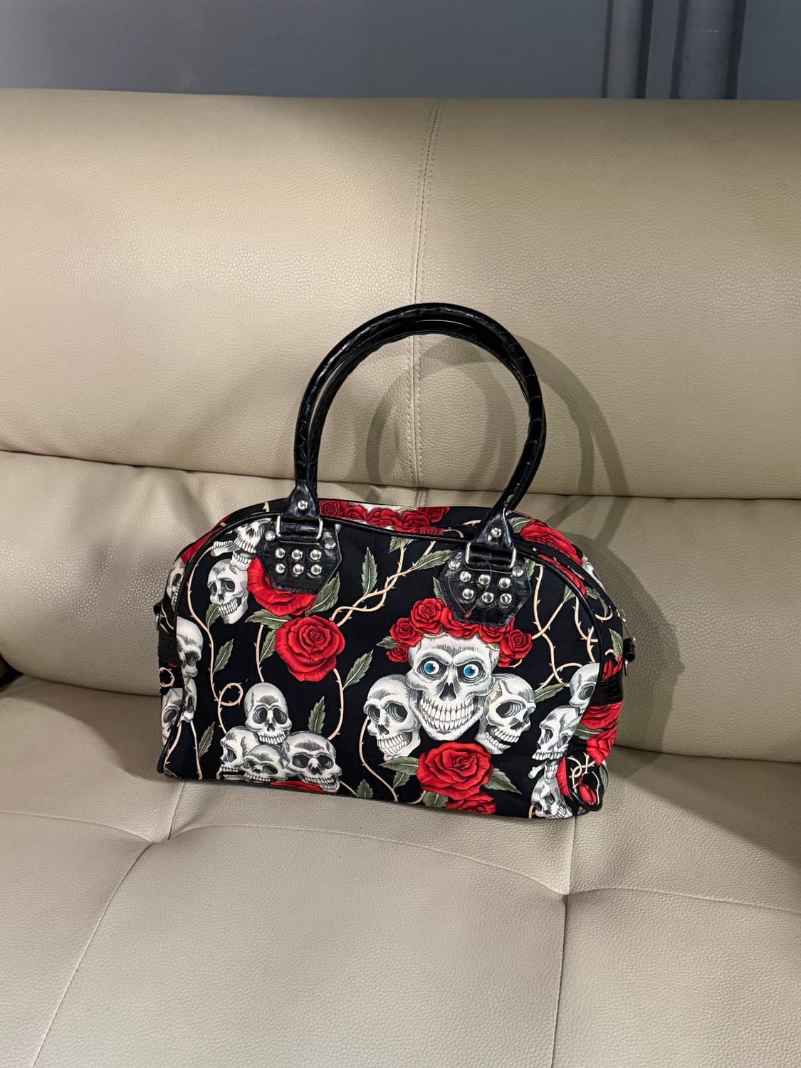 skull & roses printing shoulder bag 상품이미지1